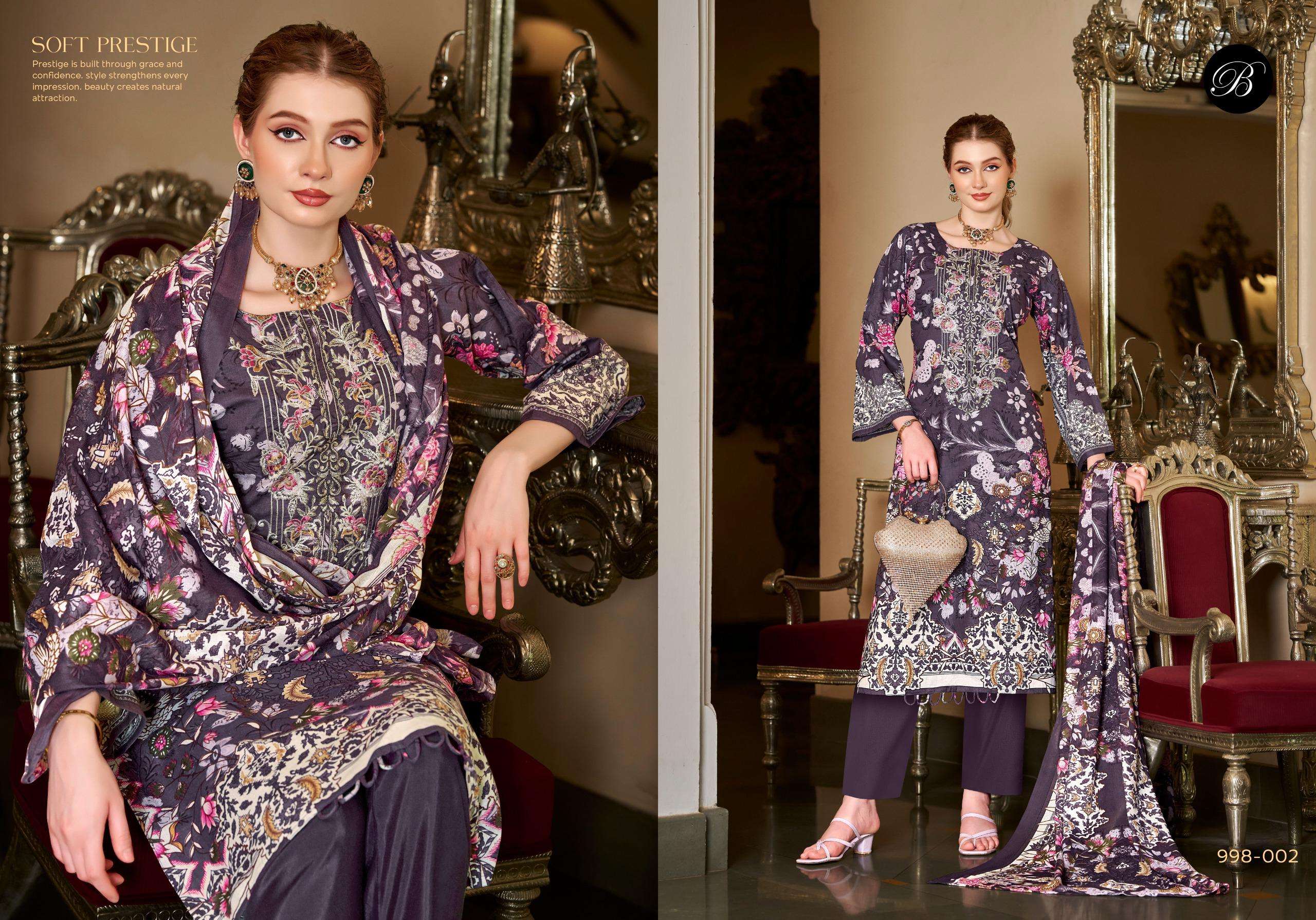 BELLIZA DESIGNER STUDIO NAIRA VOL 155 COTTON DIGITAL PRINTS WITH EMBROIDERIES WORK SUIT