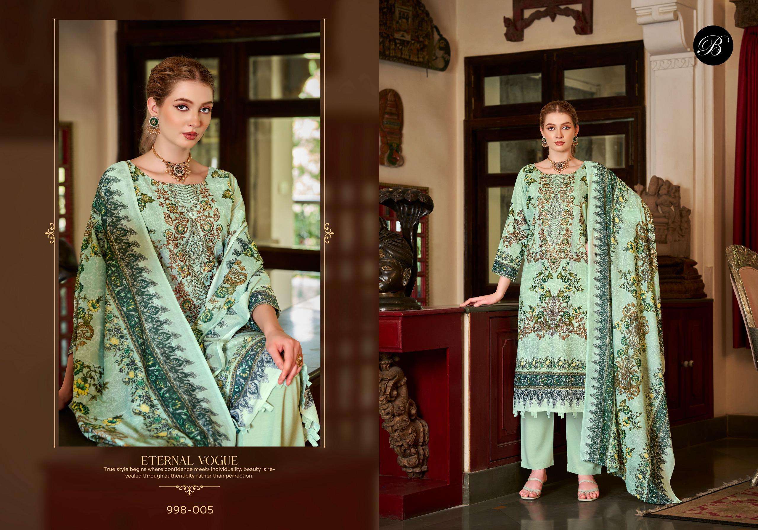 BELLIZA DESIGNER STUDIO NAIRA VOL 155 COTTON DIGITAL PRINTS WITH EMBROIDERIES WORK SUIT
