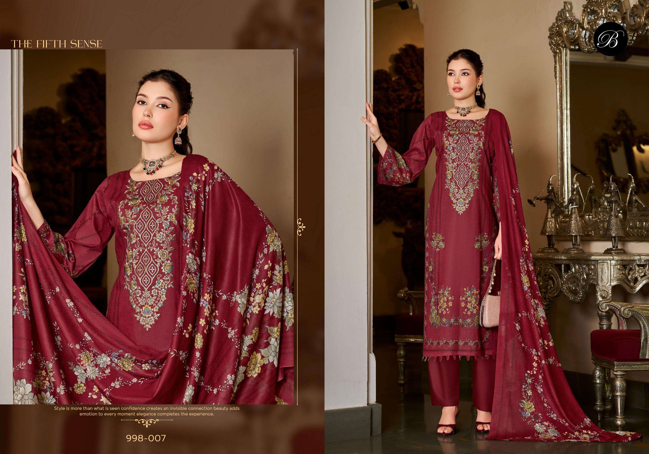 BELLIZA DESIGNER STUDIO NAIRA VOL 155 COTTON DIGITAL PRINTS WITH EMBROIDERIES WORK SUIT