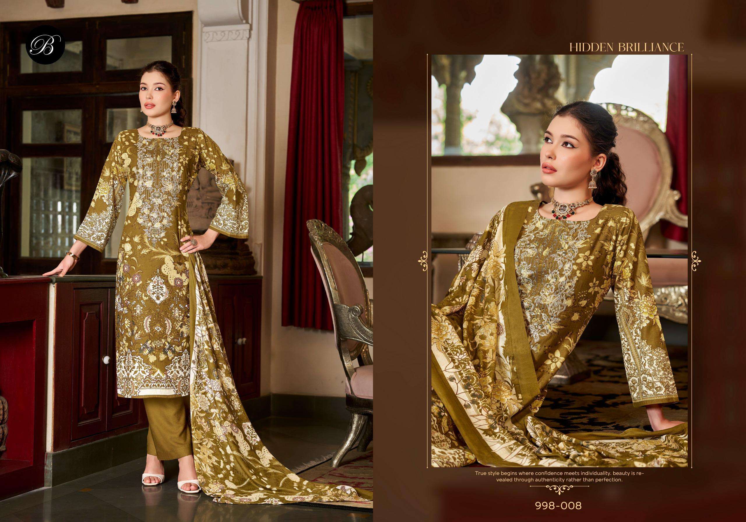 BELLIZA DESIGNER STUDIO NAIRA VOL 155 COTTON DIGITAL PRINTS WITH EMBROIDERIES WORK SUIT