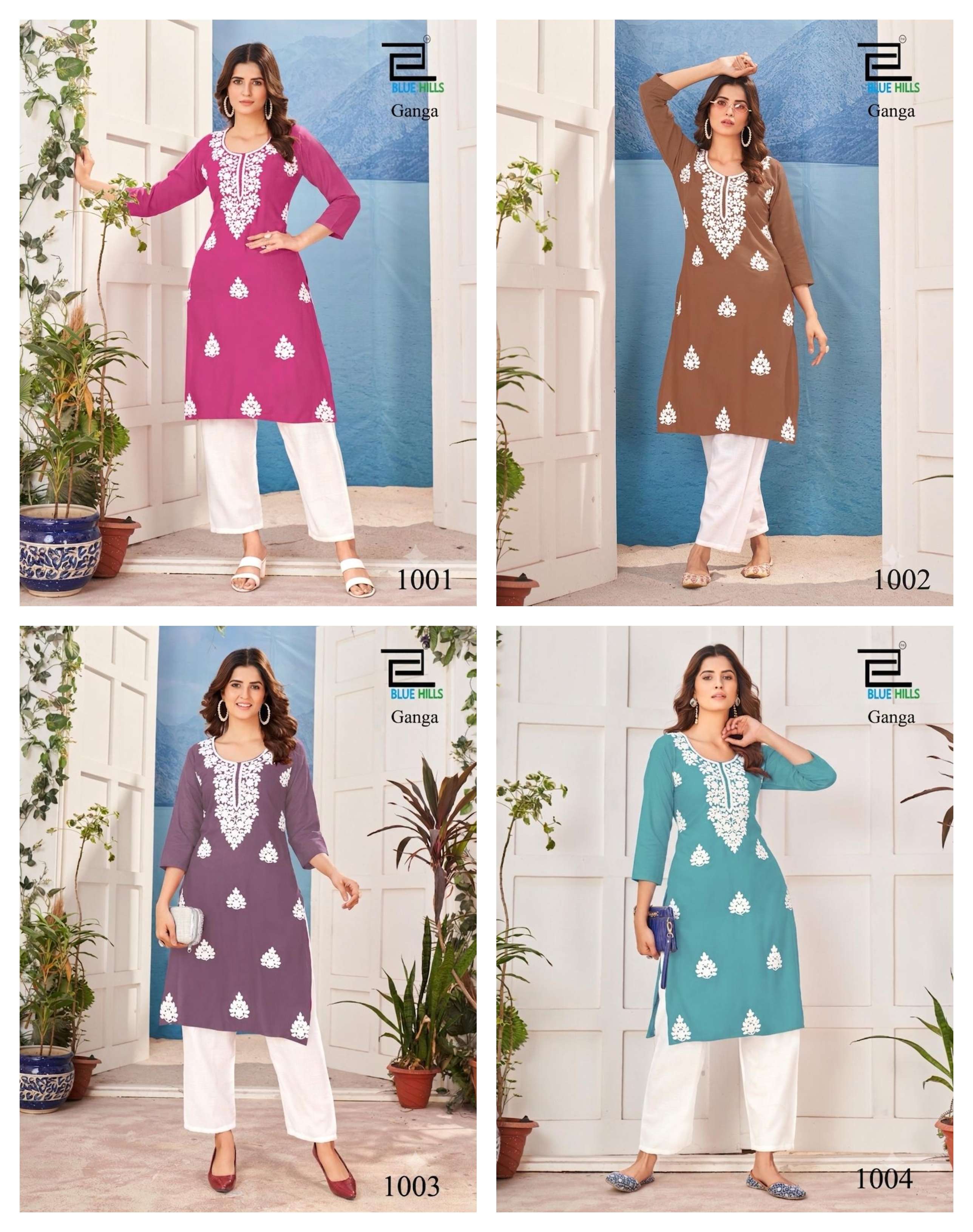 BLUE HILLS GANGA RAYON WITH FANCY WORKS KURTI 