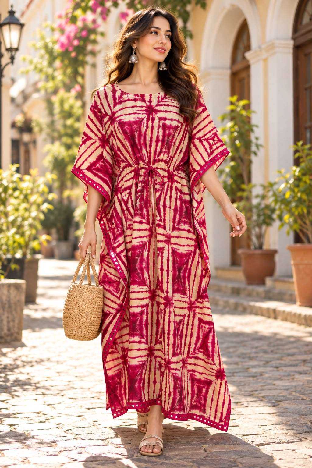 BLUE HILLS SUBURI WORLD RAYON PRINT FANCY WEAR LADIES KAFTAN 