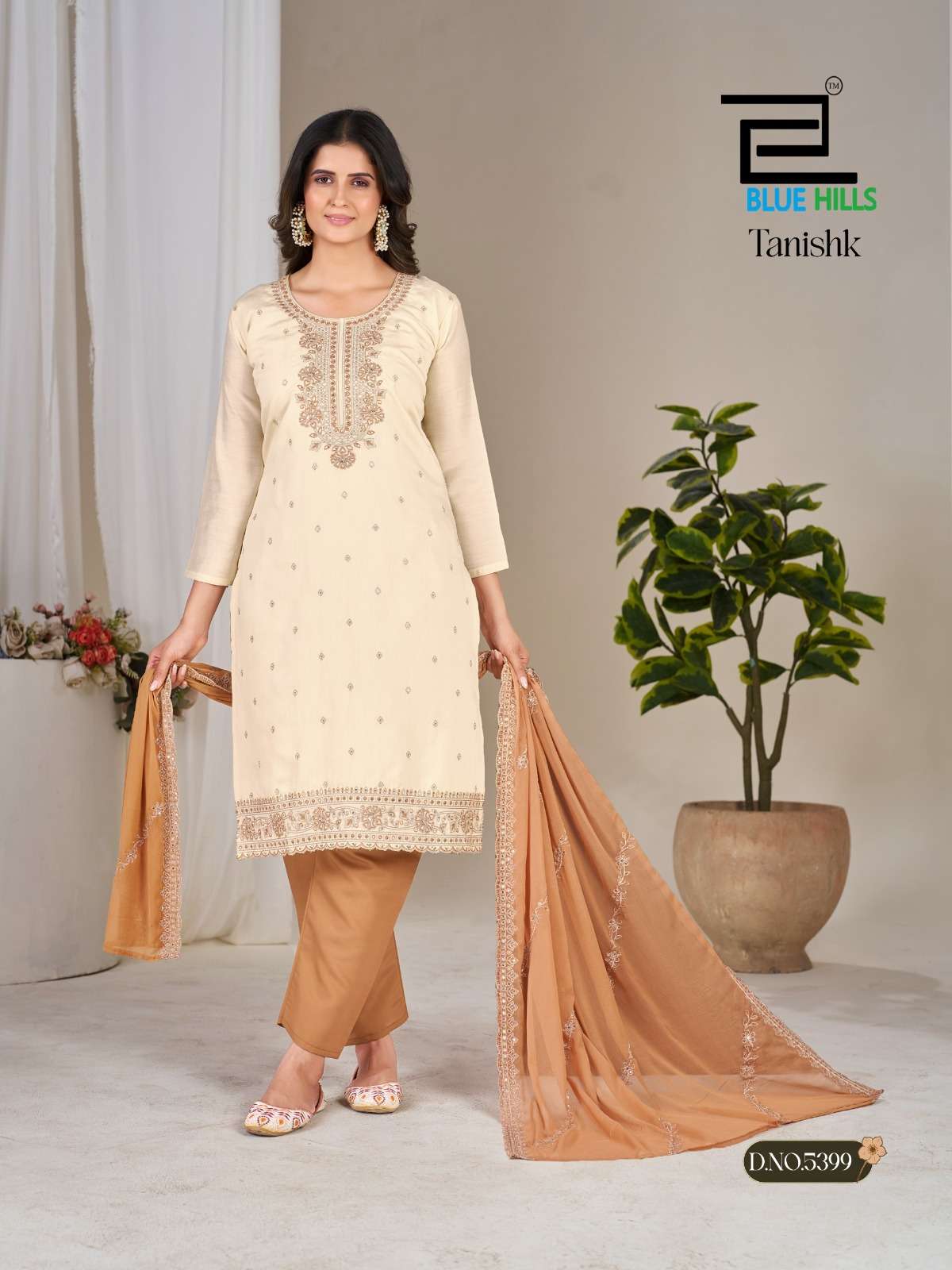 BLUE HILLS TANISHK SILK WITH SEQUENCE EMBROIDERY DESIGNER WORK 3PCS SET COLLECTION 