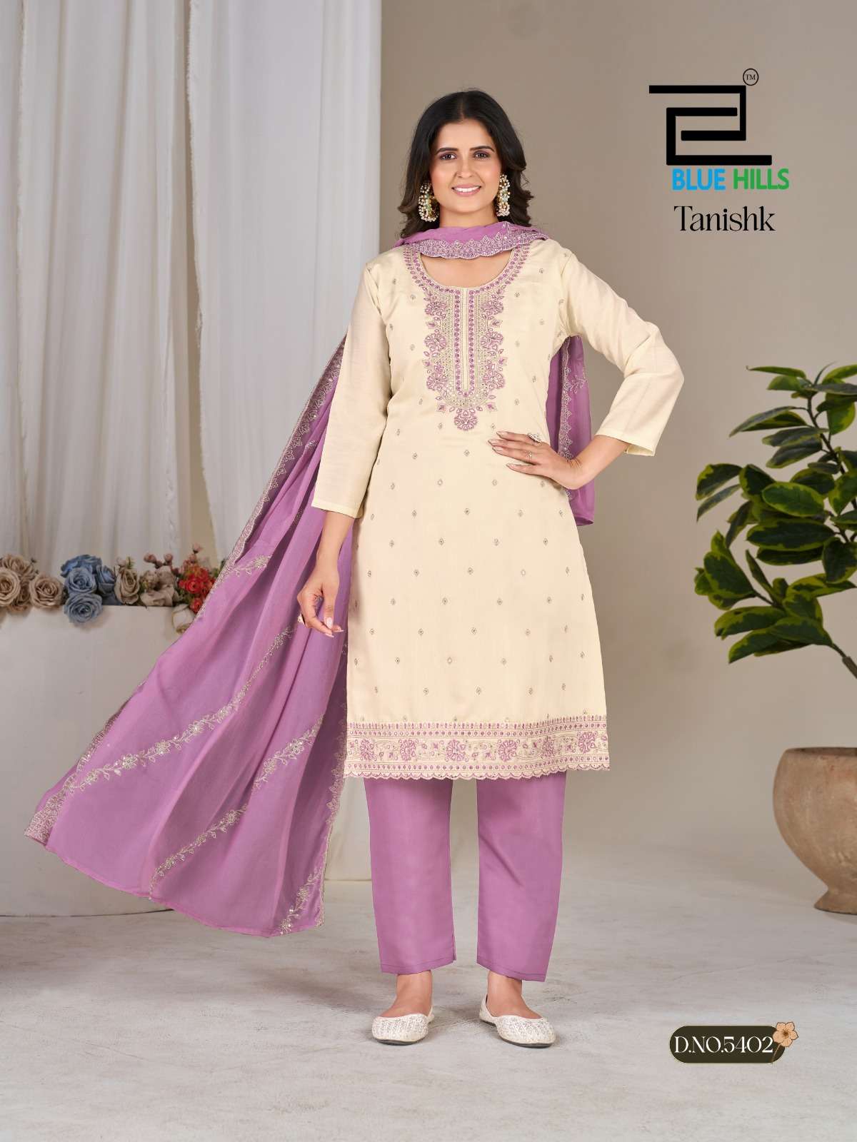 BLUE HILLS TANISHK SILK WITH SEQUENCE EMBROIDERY DESIGNER WORK 3PCS SET COLLECTION 