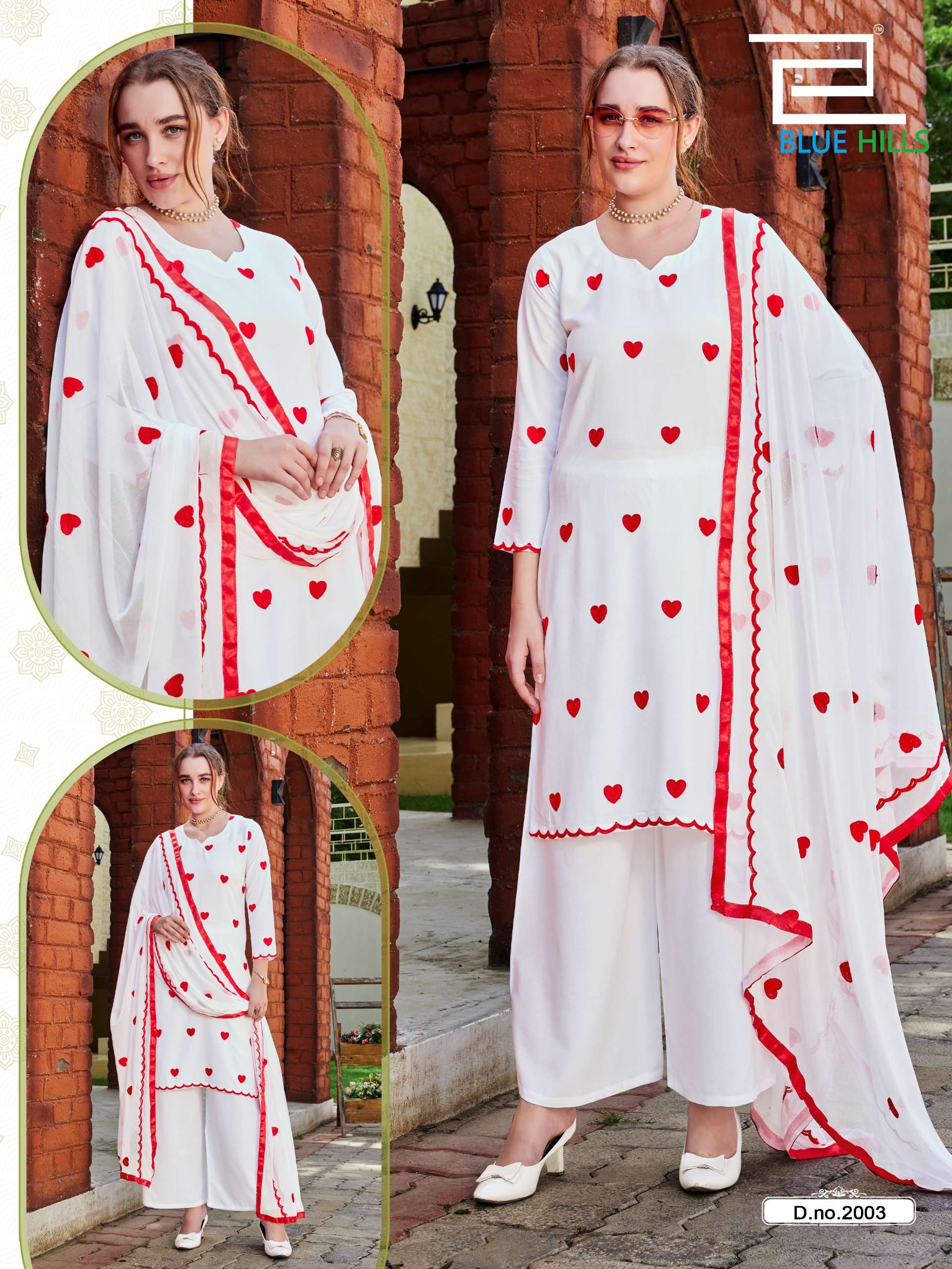 BLUE HILLS ZEENAT RAYON FANCY EMBROIDERY WORK LADIES 3PCS SET COLLECTION 