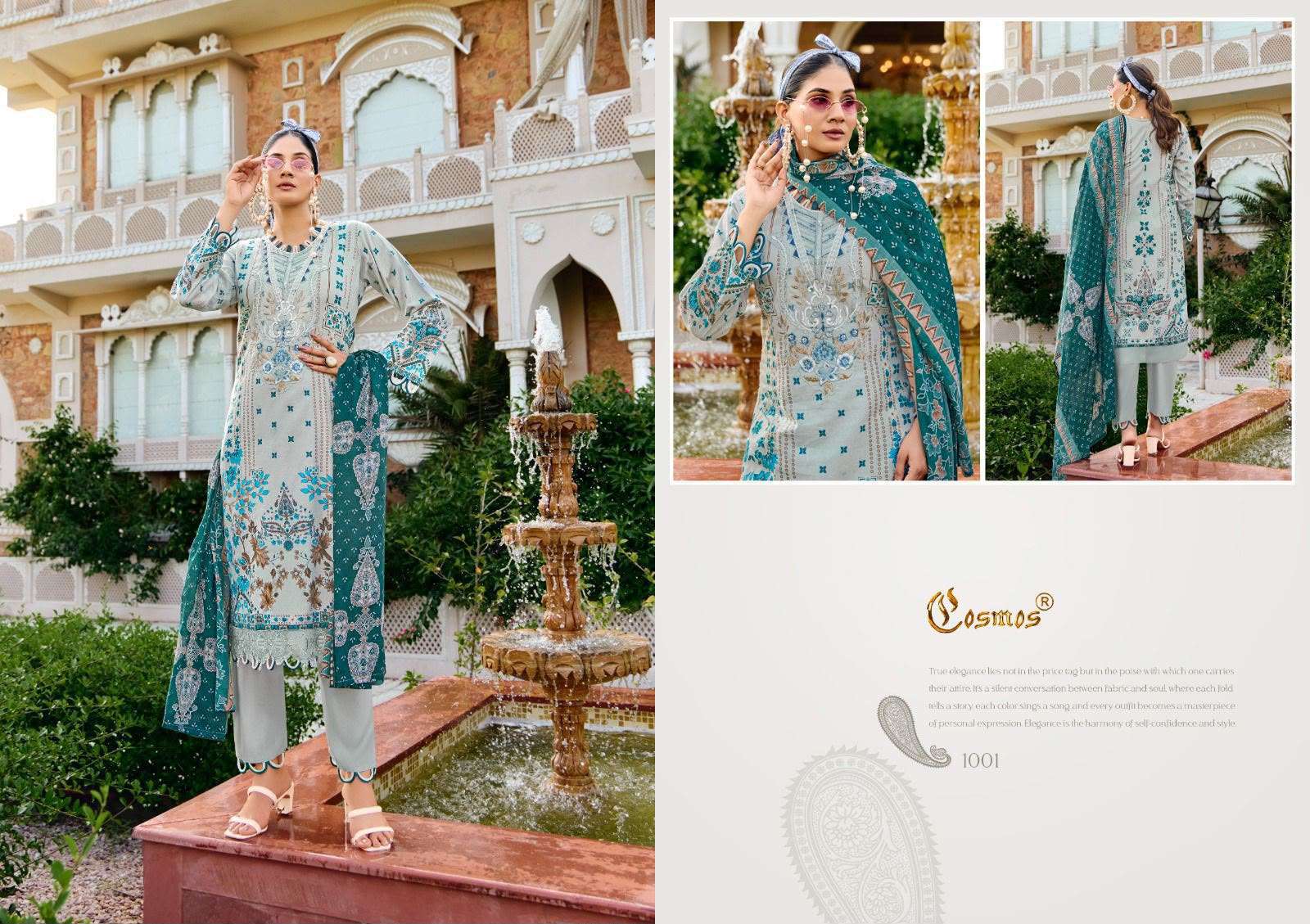 COSMOS FASHION JAZMIN VOL 1 LAWN COTTON PRINT WITH FANCY WORK SUIT
