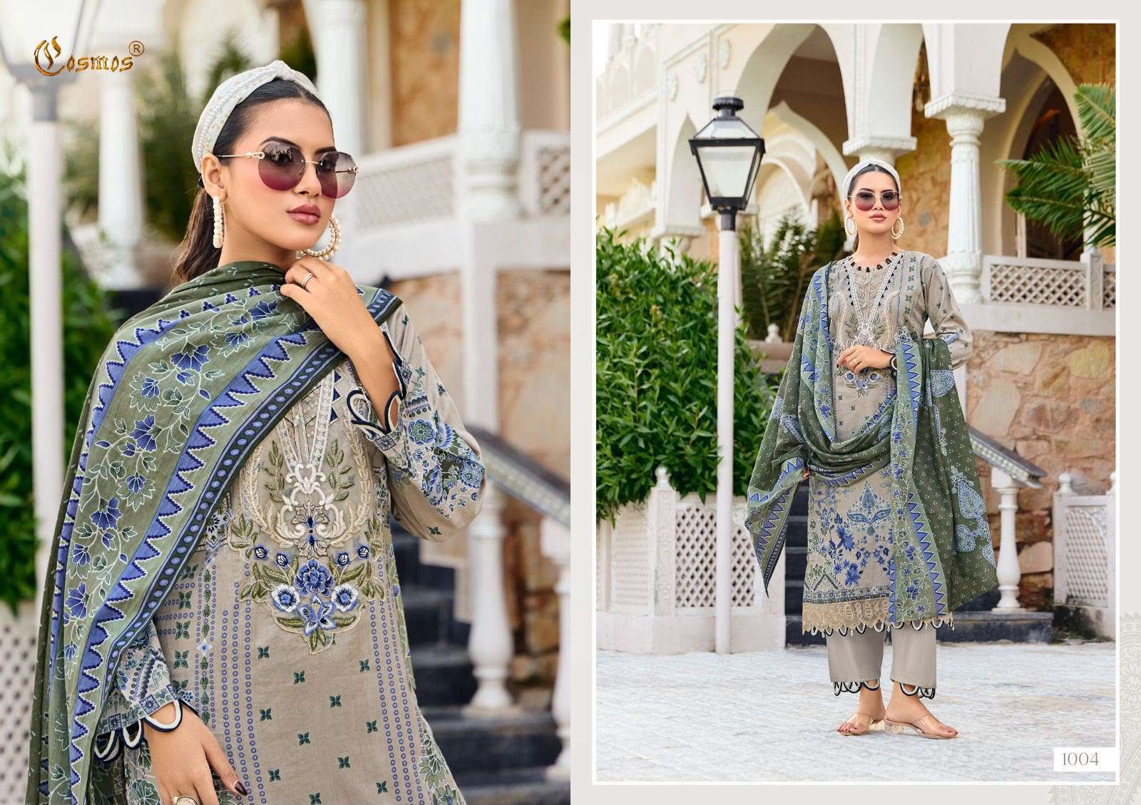 COSMOS FASHION JAZMIN VOL 1 LAWN COTTON PRINT WITH FANCY WORK SUIT