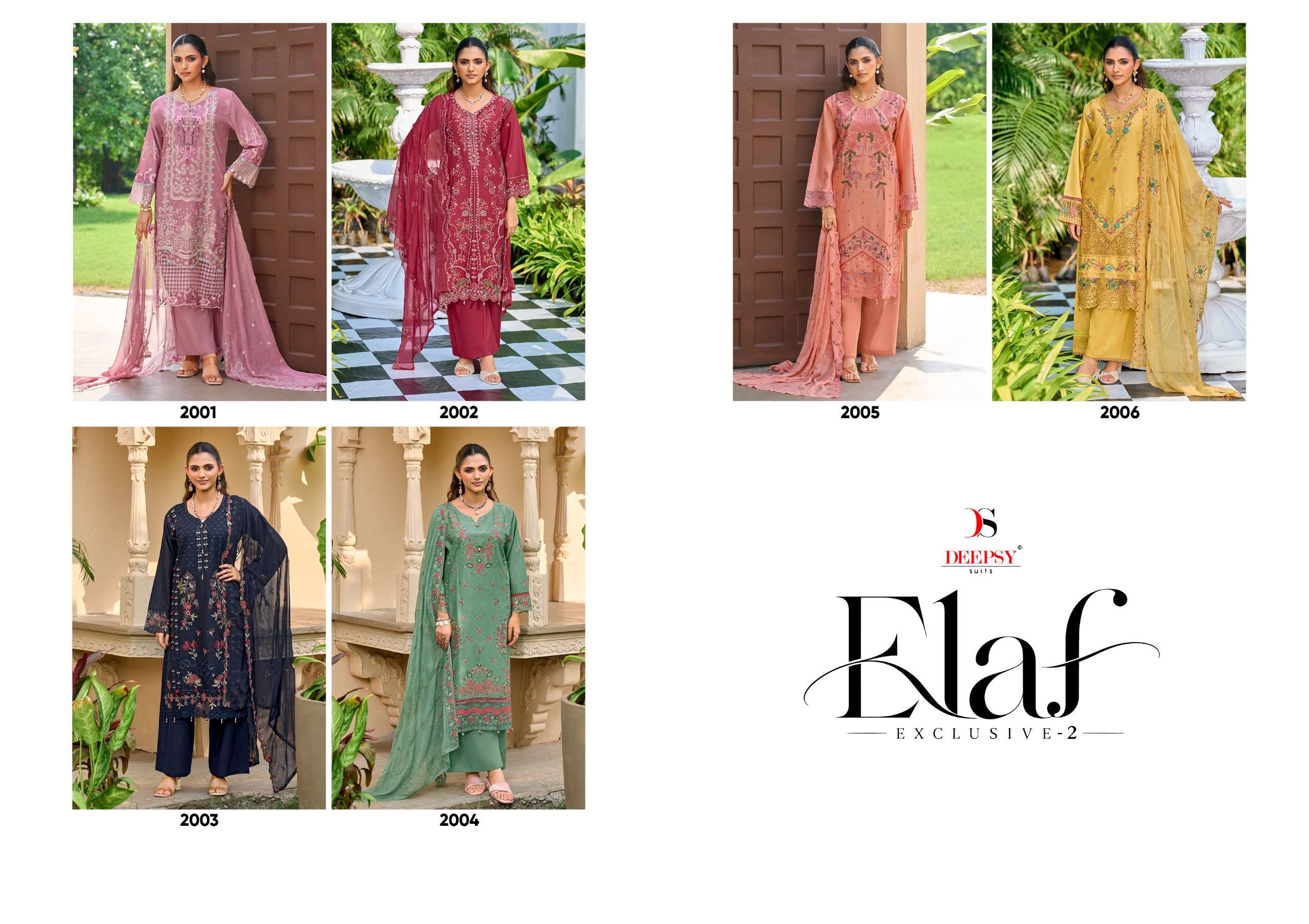 DEEPSY SUITS ELAF EXCLUSIVE VOL 2 LAWN COTTON HEAVY EMBROIDERY DESIGNER WORK PAKISTANI SUIT