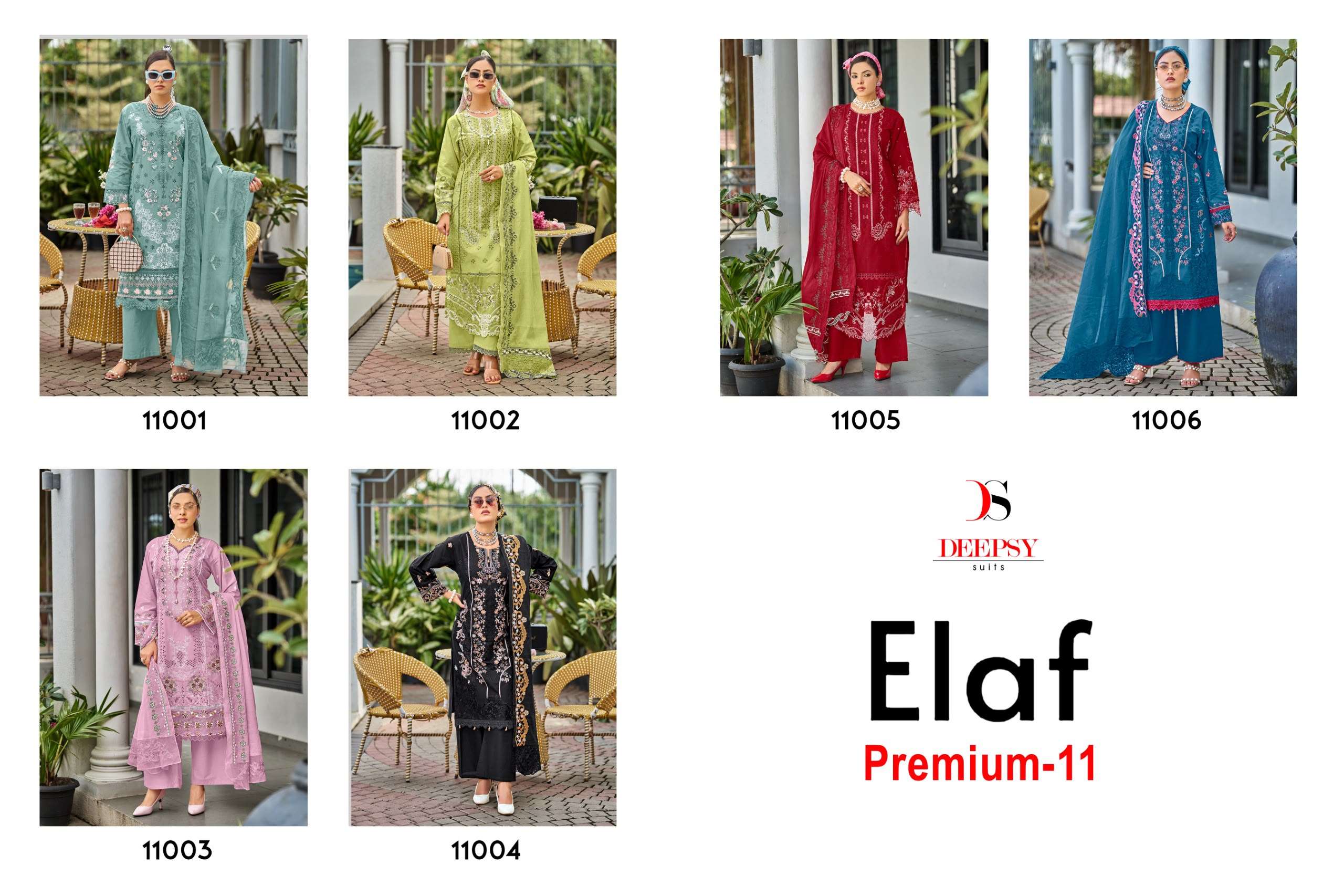 DEEPSY SUITS ELAF PREMIUM LUXURY LAWN COLLECTION VOL 11 COTTON EMBROIDERY DESIGNER WORK SUIT