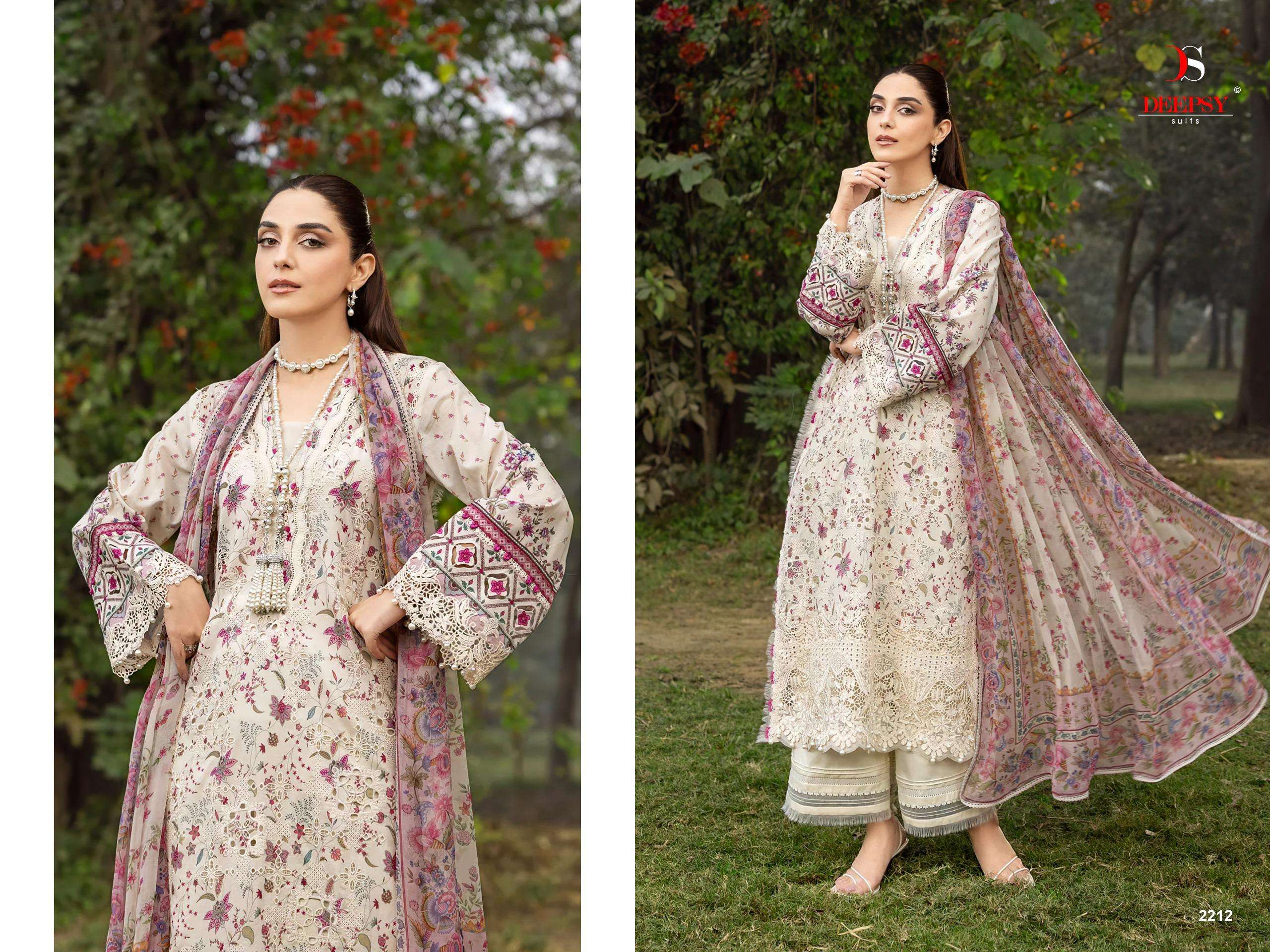 DEEPTEX PRINTS ELAF CHIKANKARI VOL 2 COTTON EMBROIDERED DESIGNER SUIT