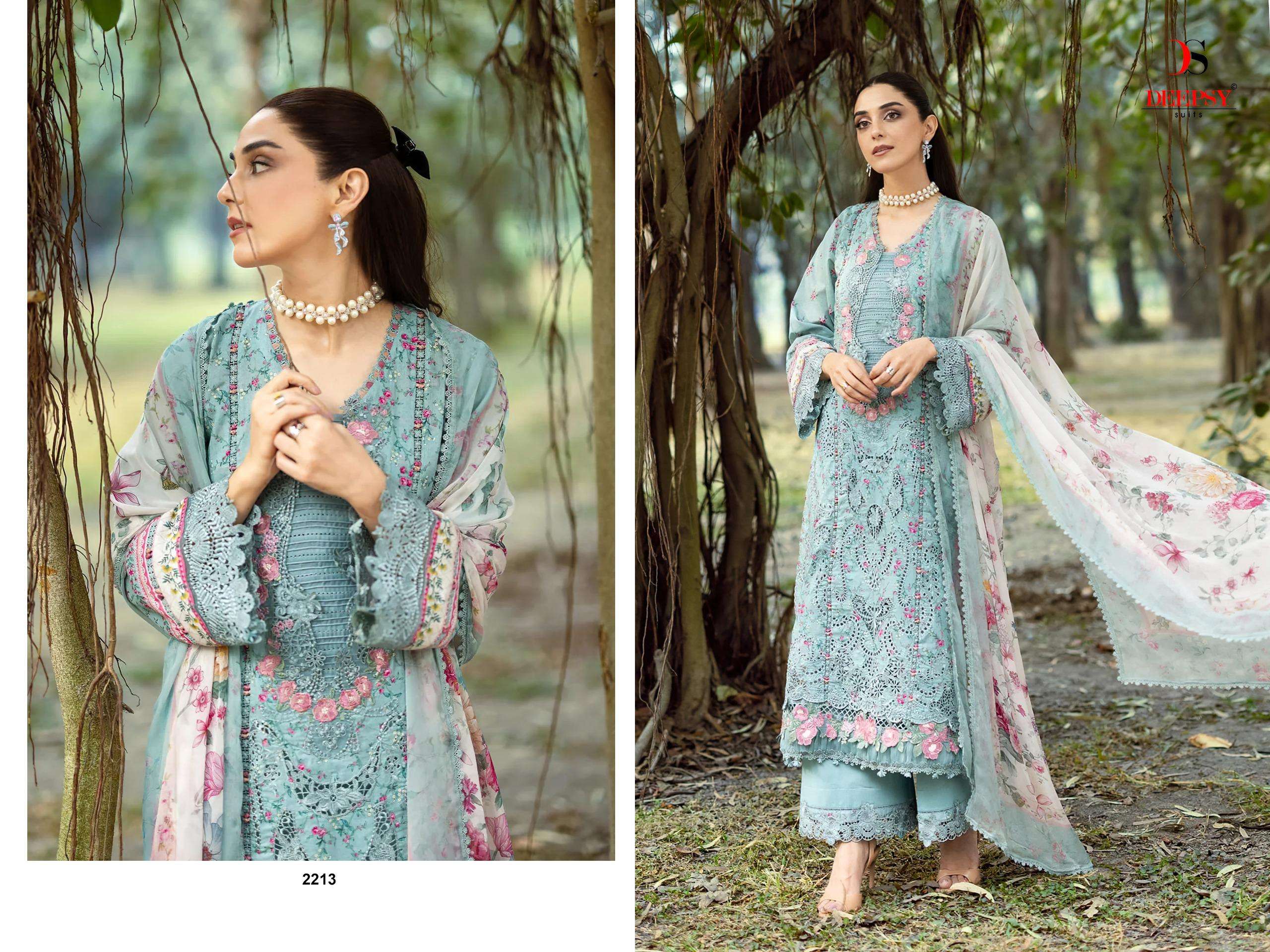 DEEPTEX PRINTS ELAF CHIKANKARI VOL 2 COTTON EMBROIDERED DESIGNER SUIT