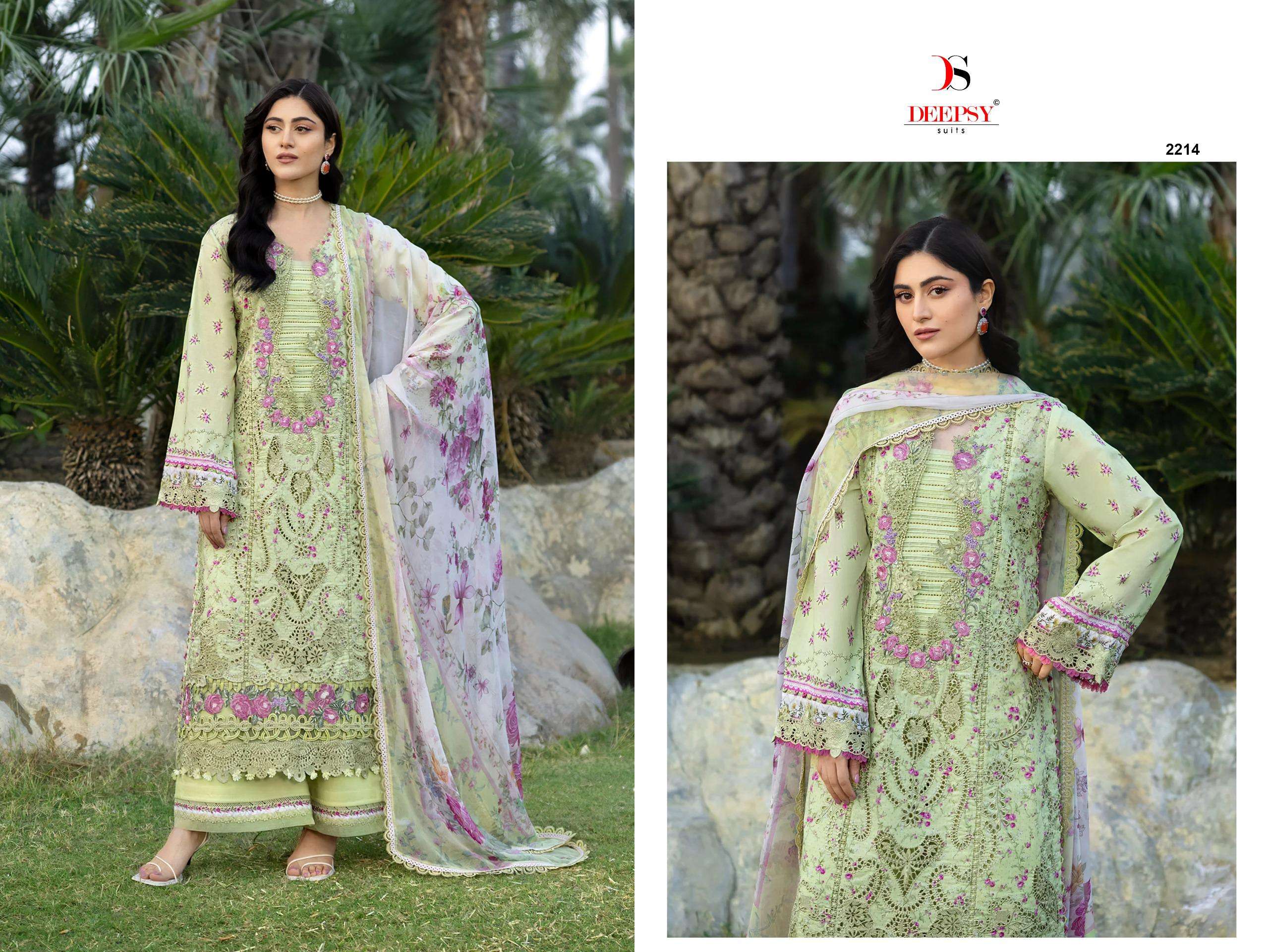 DEEPTEX PRINTS ELAF CHIKANKARI VOL 2 COTTON EMBROIDERED DESIGNER SUIT