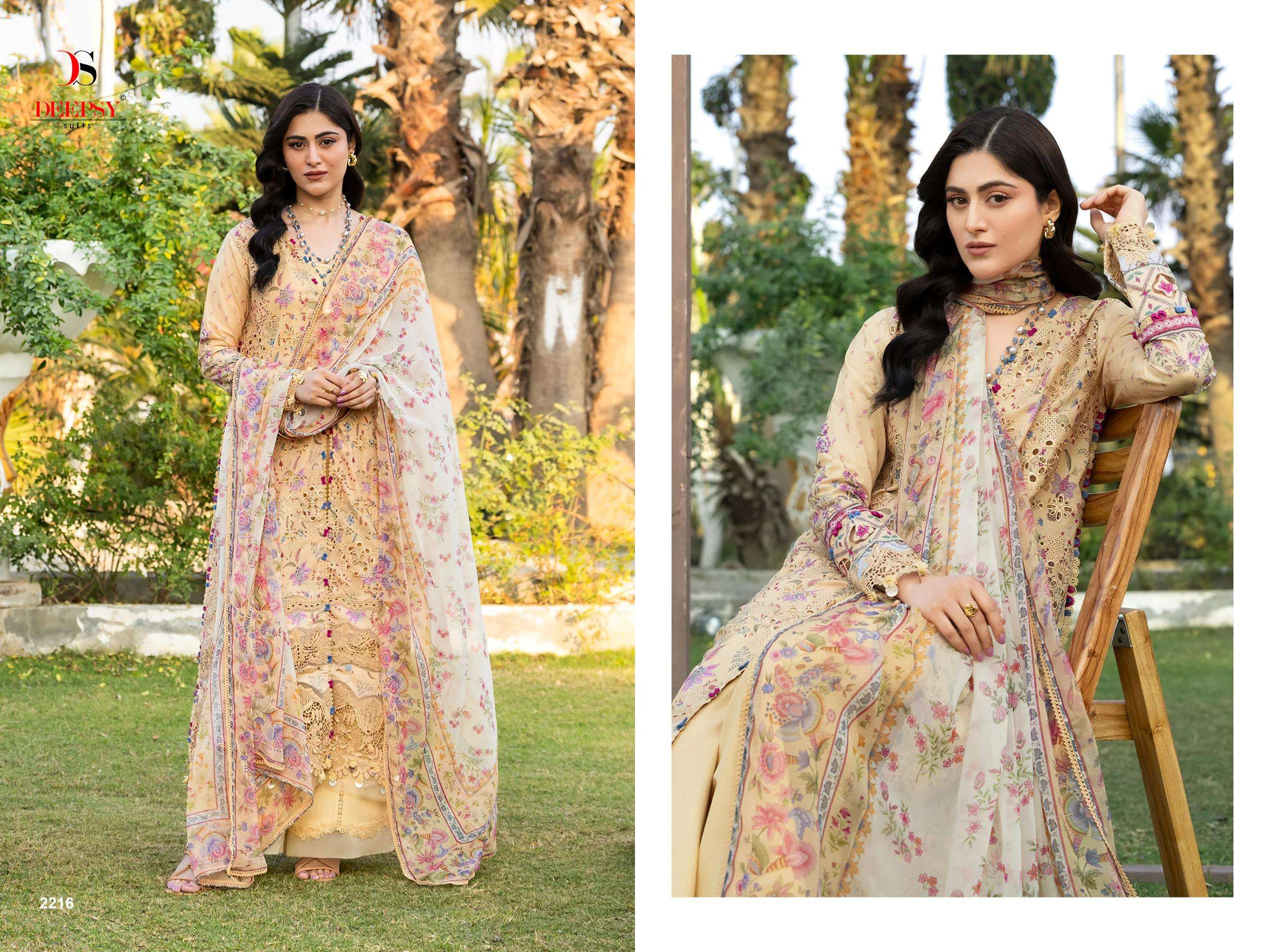DEEPTEX PRINTS ELAF CHIKANKARI VOL 2 COTTON EMBROIDERED DESIGNER SUIT