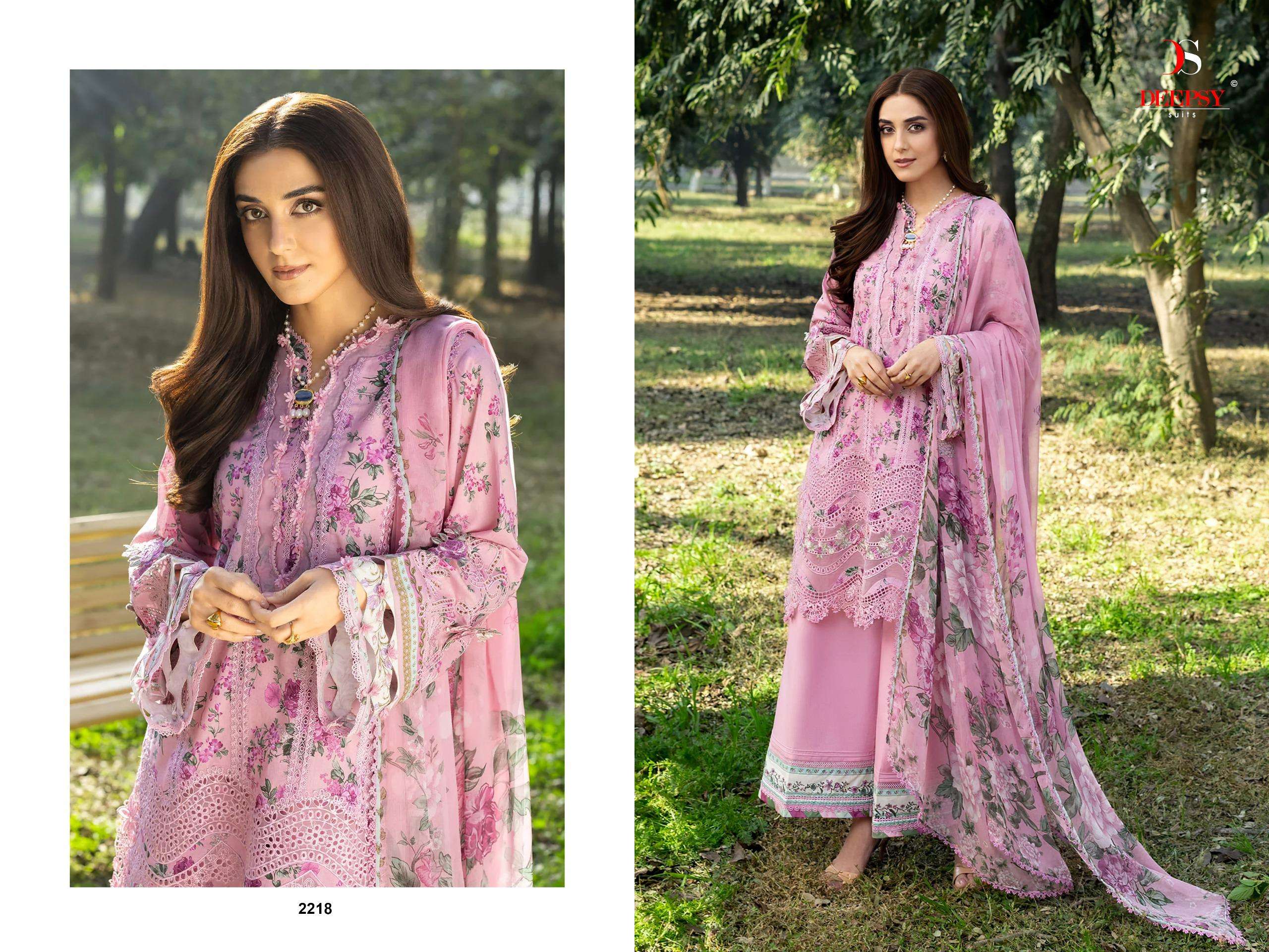 DEEPTEX PRINTS ELAF CHIKANKARI VOL 2 COTTON EMBROIDERED DESIGNER SUIT