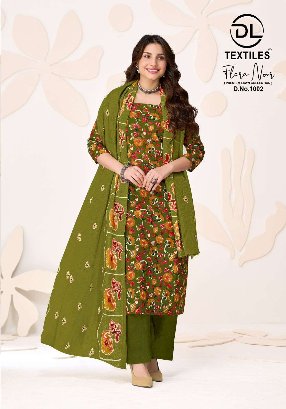 DL TEXTILES FLORA NOOR VOL 1 LAWN COTTON PRINTED SALWAR SUIT