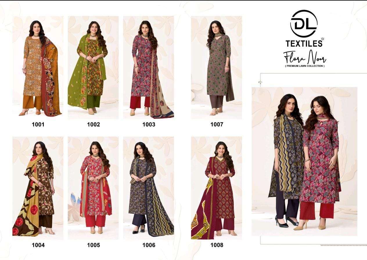 DL TEXTILES FLORA NOOR VOL 1 LAWN COTTON PRINTED SALWAR SUIT