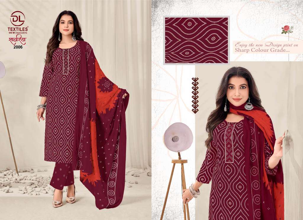 DL TEXTILES SAWARIYA VOL 2 COTTON PRINT WITH FANCY WORKS STITCHED SUIT COLLECTION 