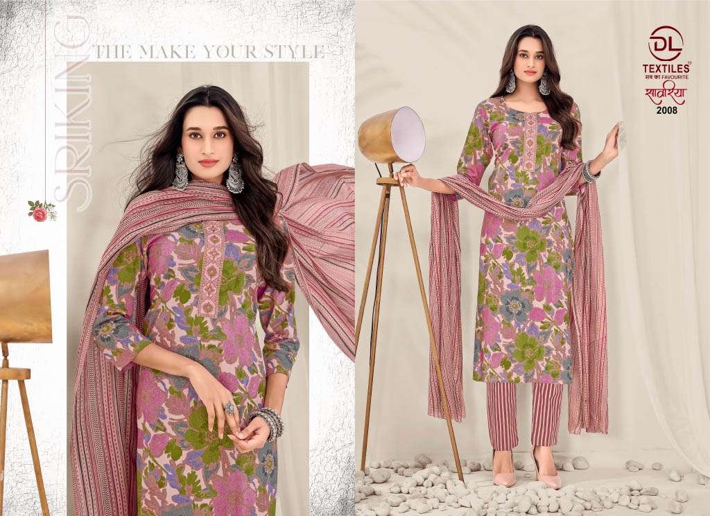 DL TEXTILES SAWARIYA VOL 2 COTTON PRINT WITH FANCY WORKS STITCHED SUIT COLLECTION 