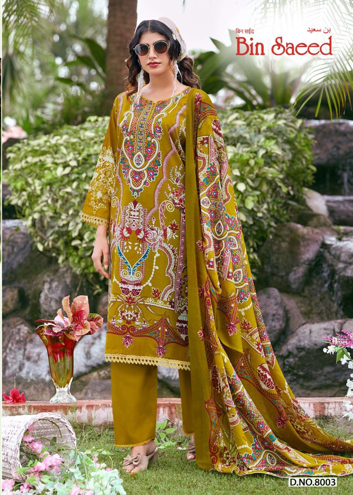 FALAK INTERNATIONAL BIN SAEED VOL 8 COTTON DIGITAL STYLE PRINT SALWAR SUIT