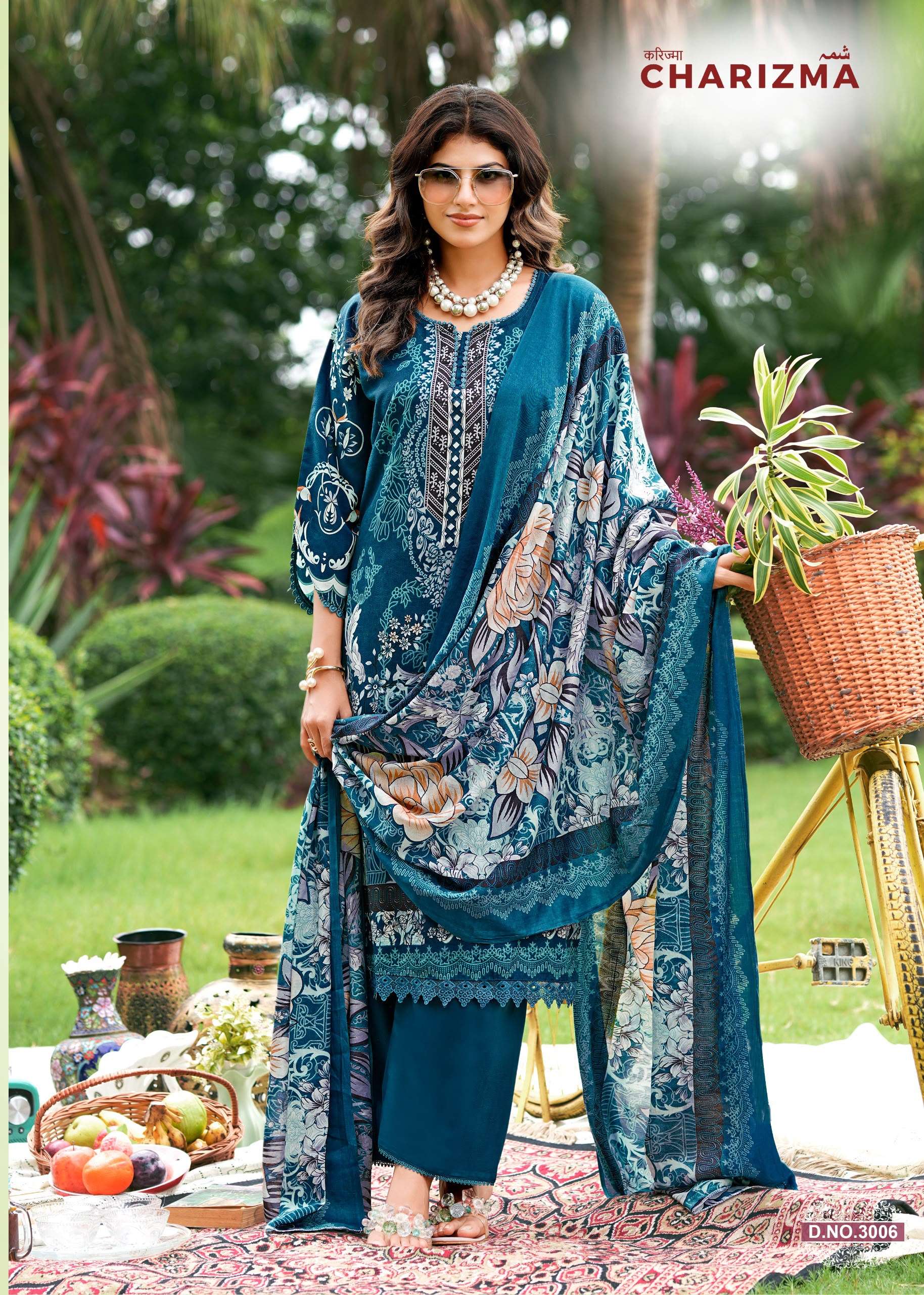 FALAK INTERNATIONAL GANESHA CHARIZMA VOL 3 COTTON DIGITAL STYLE PRINT SALWAR SUIT