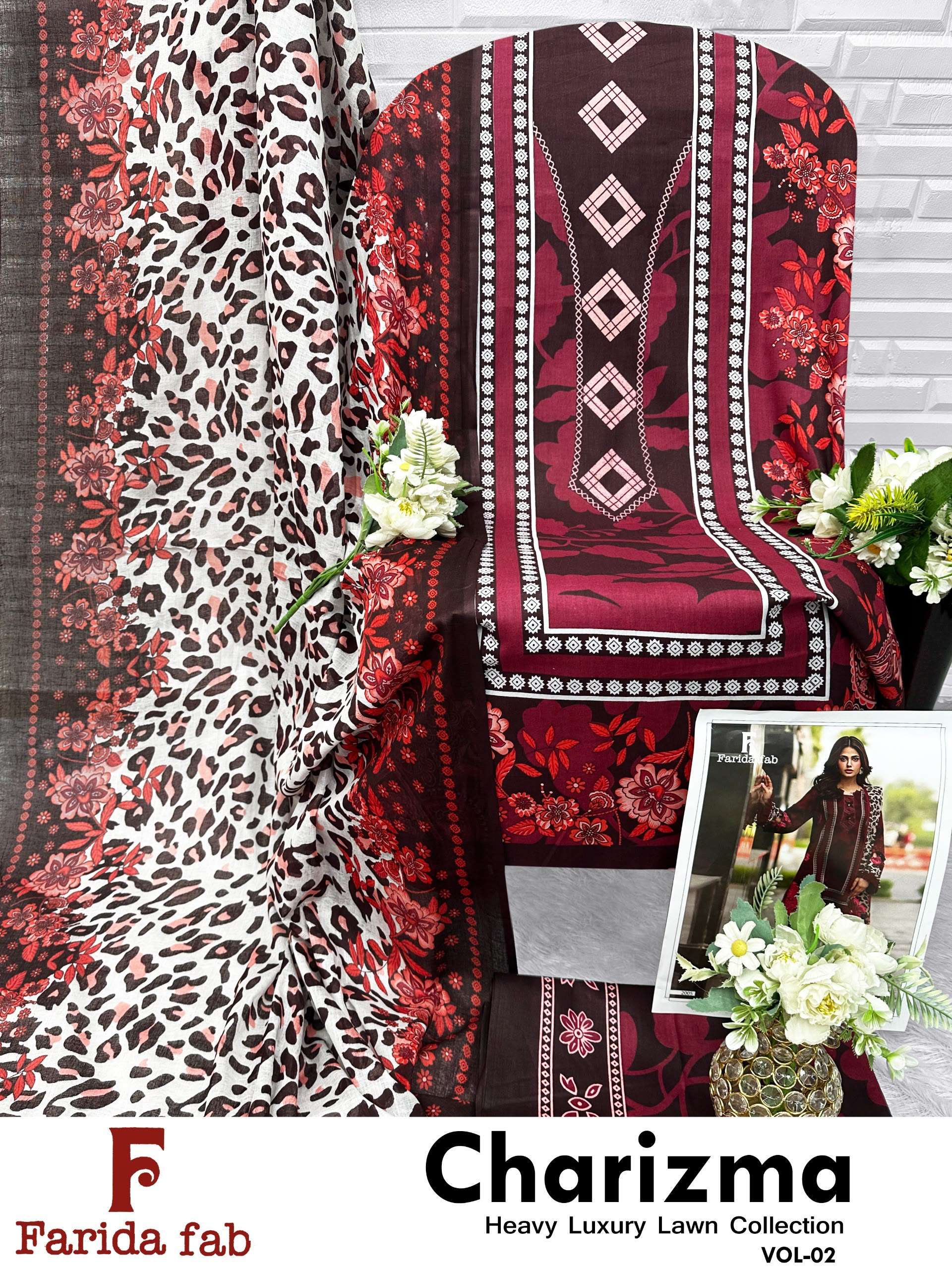 FARIDA FAB CHARIZMA VOL 2 COTTON DIGITAL PRINTS SALWAR SUIT