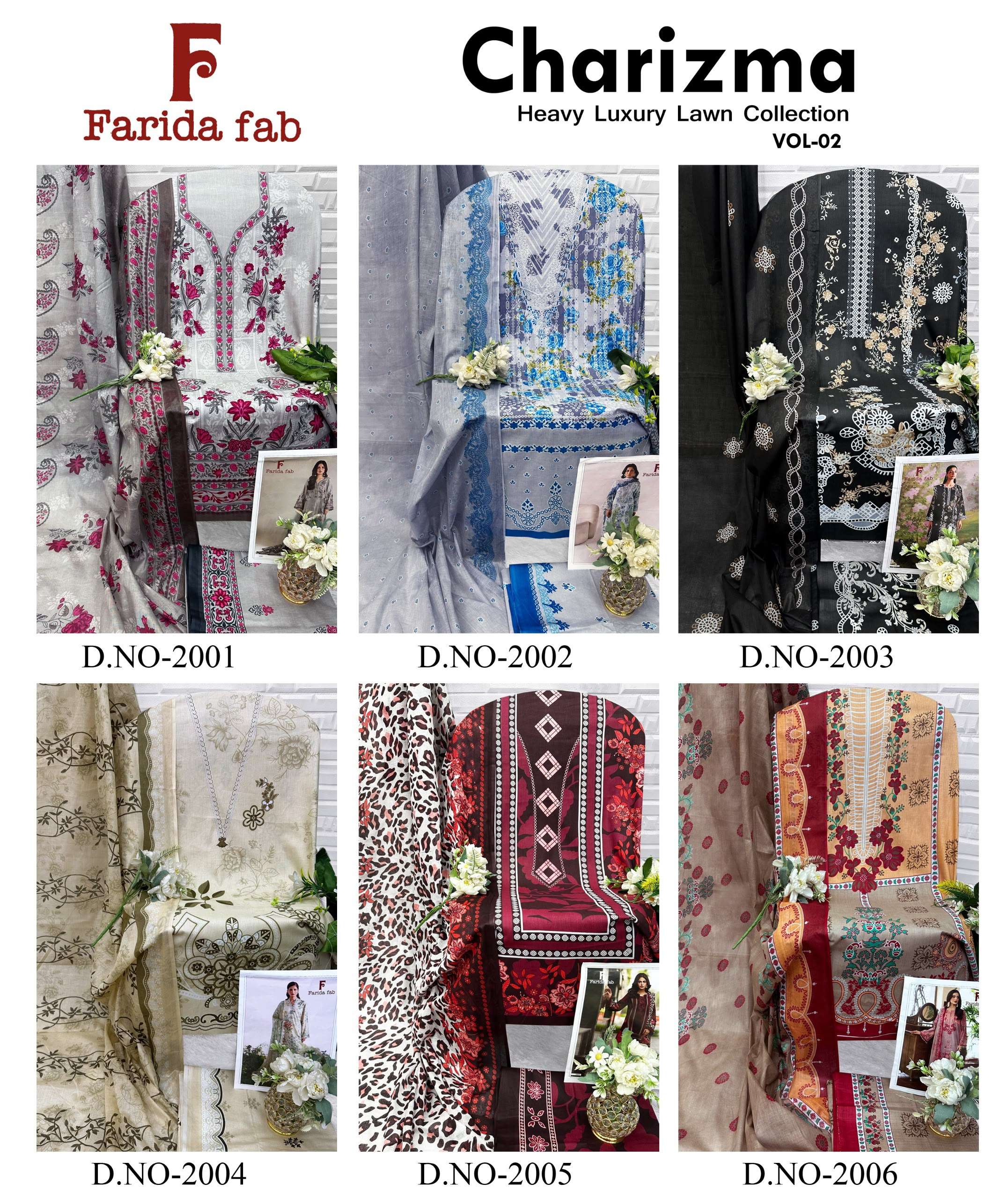 FARIDA FAB CHARIZMA VOL 2 COTTON DIGITAL PRINTS SALWAR SUIT