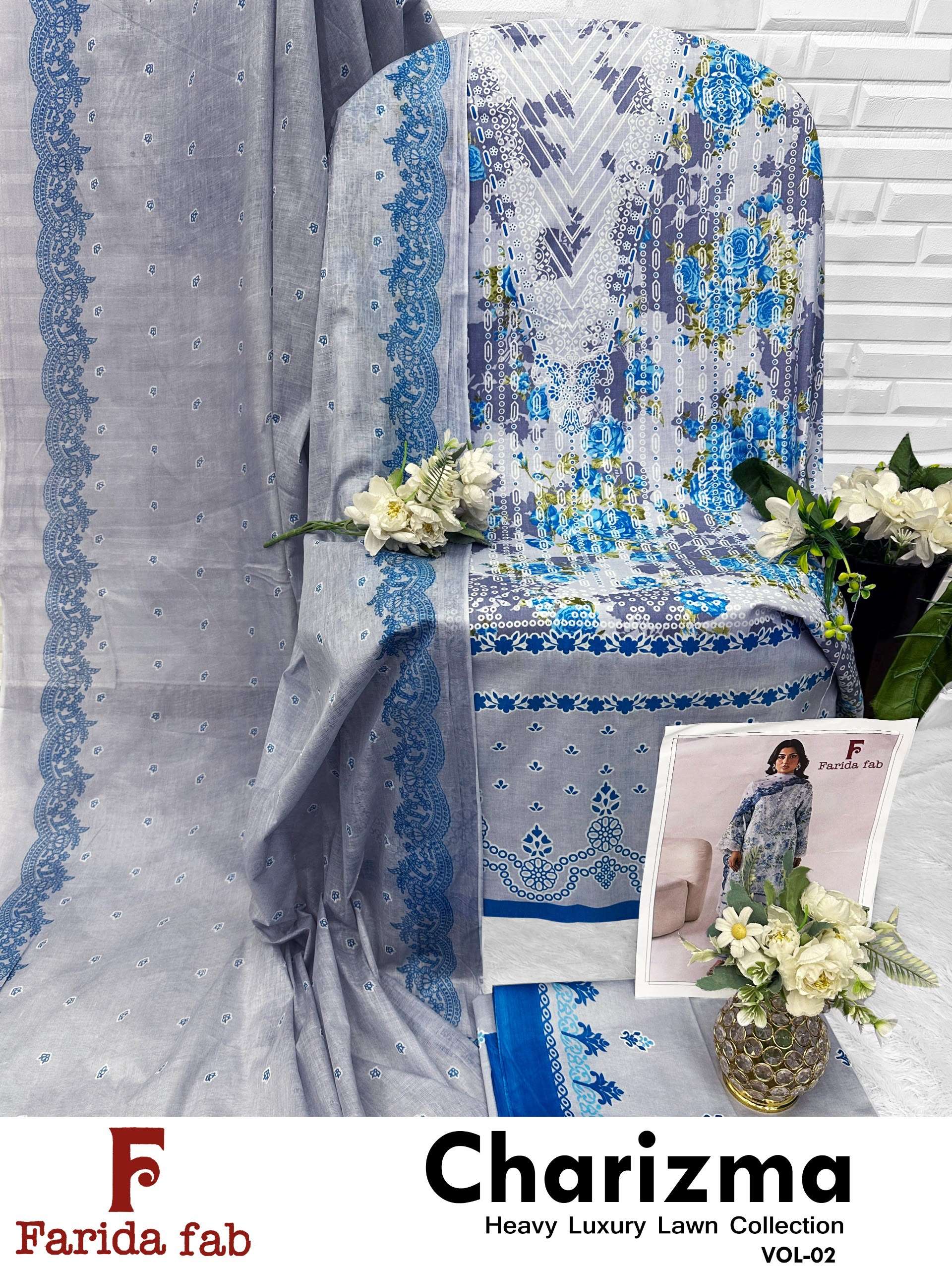 FARIDA FAB CHARIZMA VOL 2 COTTON DIGITAL PRINTS SALWAR SUIT