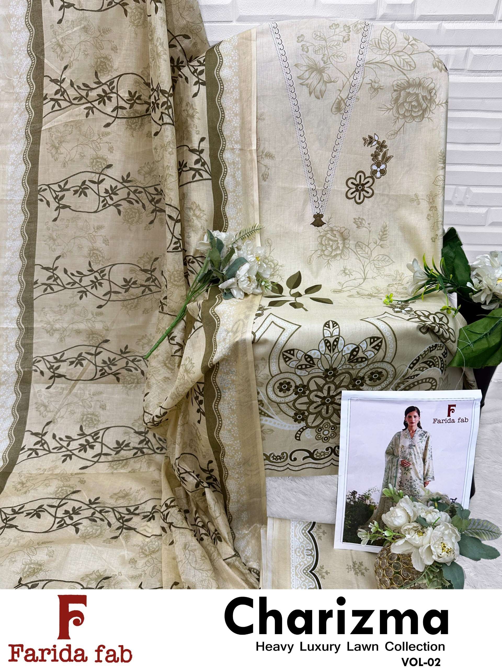 FARIDA FAB CHARIZMA VOL 2 COTTON DIGITAL PRINTS SALWAR SUIT