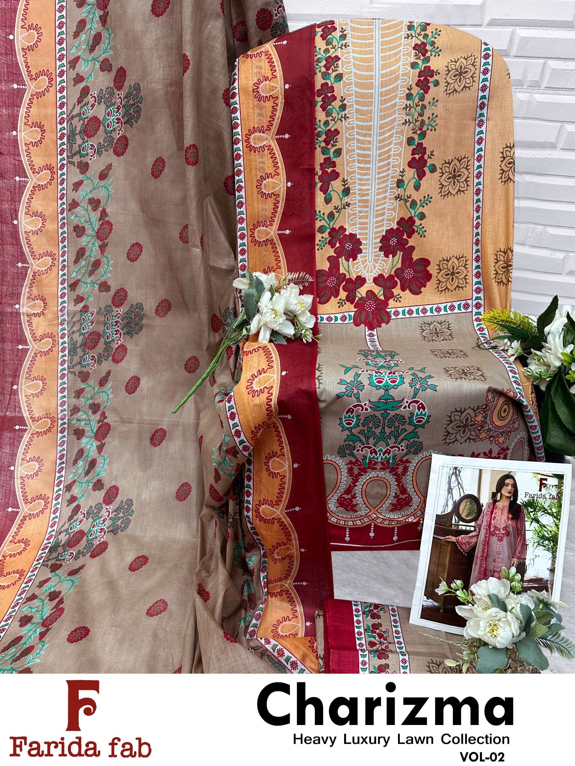 FARIDA FAB CHARIZMA VOL 2 COTTON DIGITAL PRINTS SALWAR SUIT