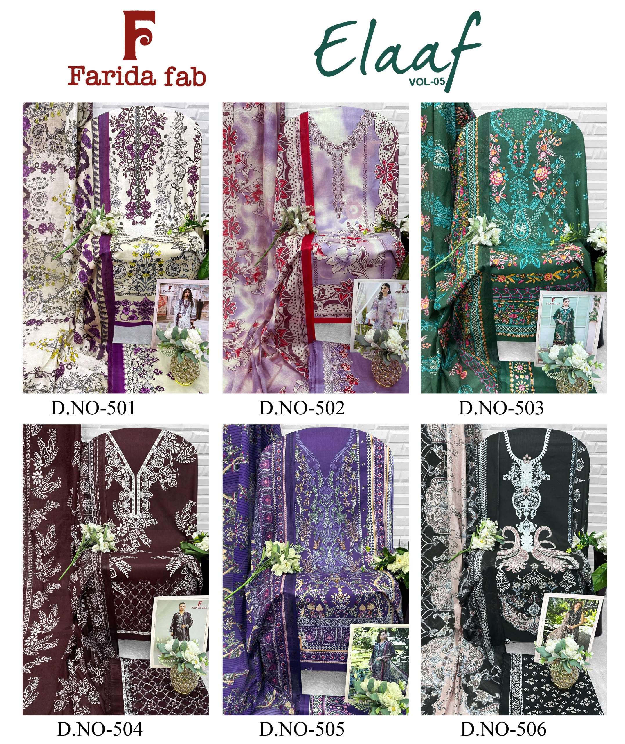 FARIDA FAB ELAAF VOL 5 COTTON DIGITAL PRINT SALWAR SUIT