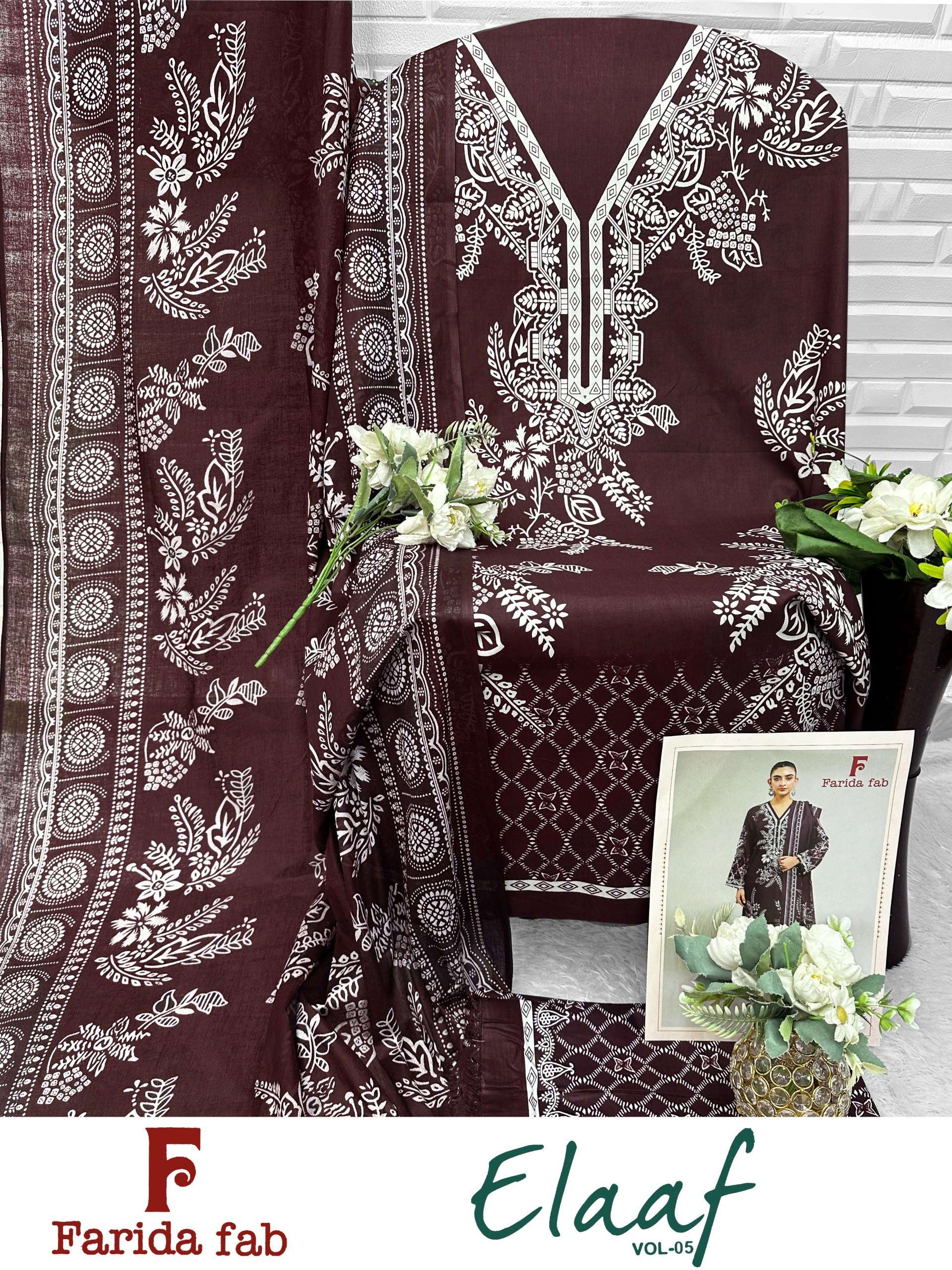 FARIDA FAB ELAAF VOL 5 COTTON DIGITAL PRINT SALWAR SUIT