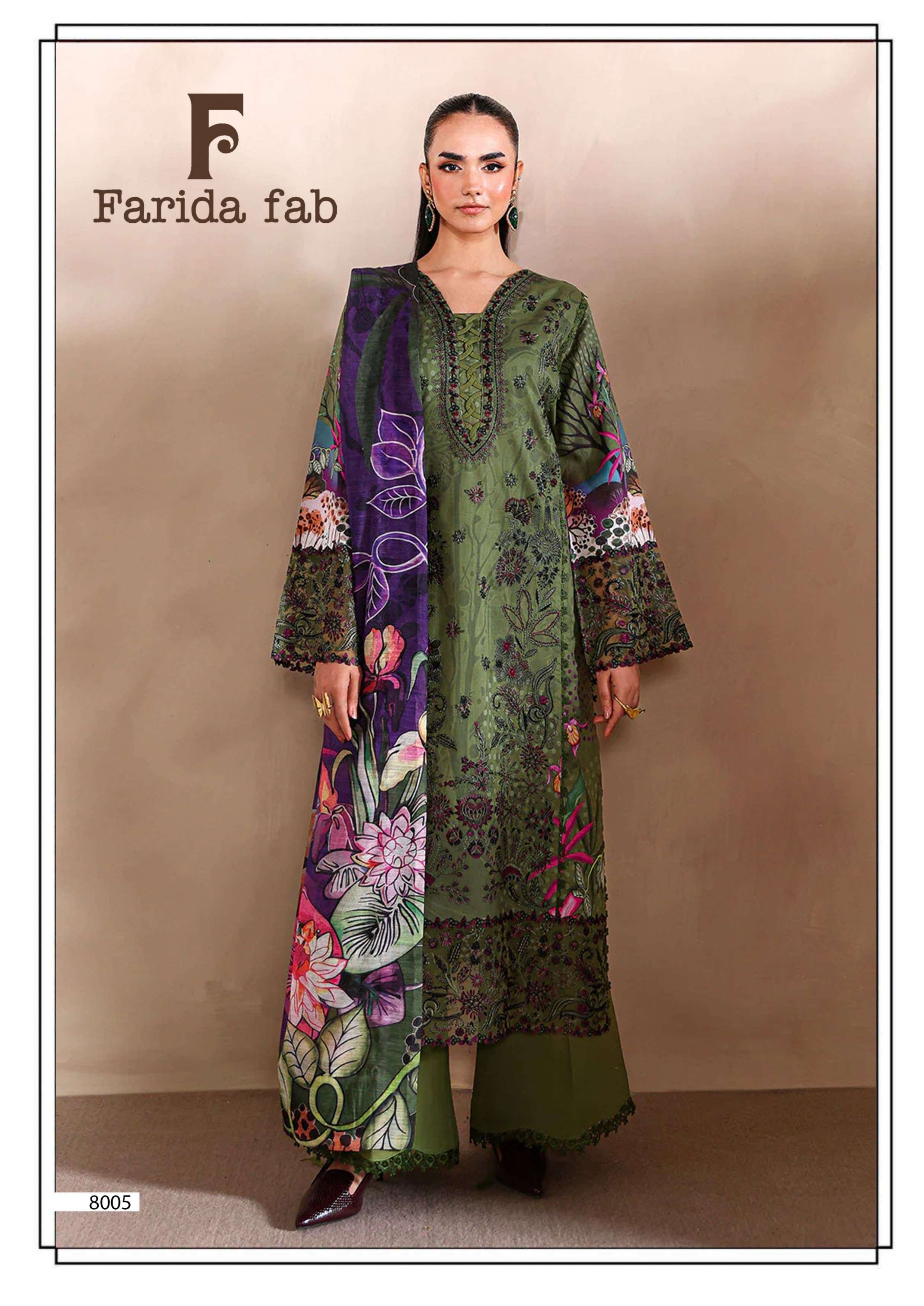 FARIDA FAB RAMSHA VOL 8 COTTON DIGITAL PRINTS SALWAR SUIT