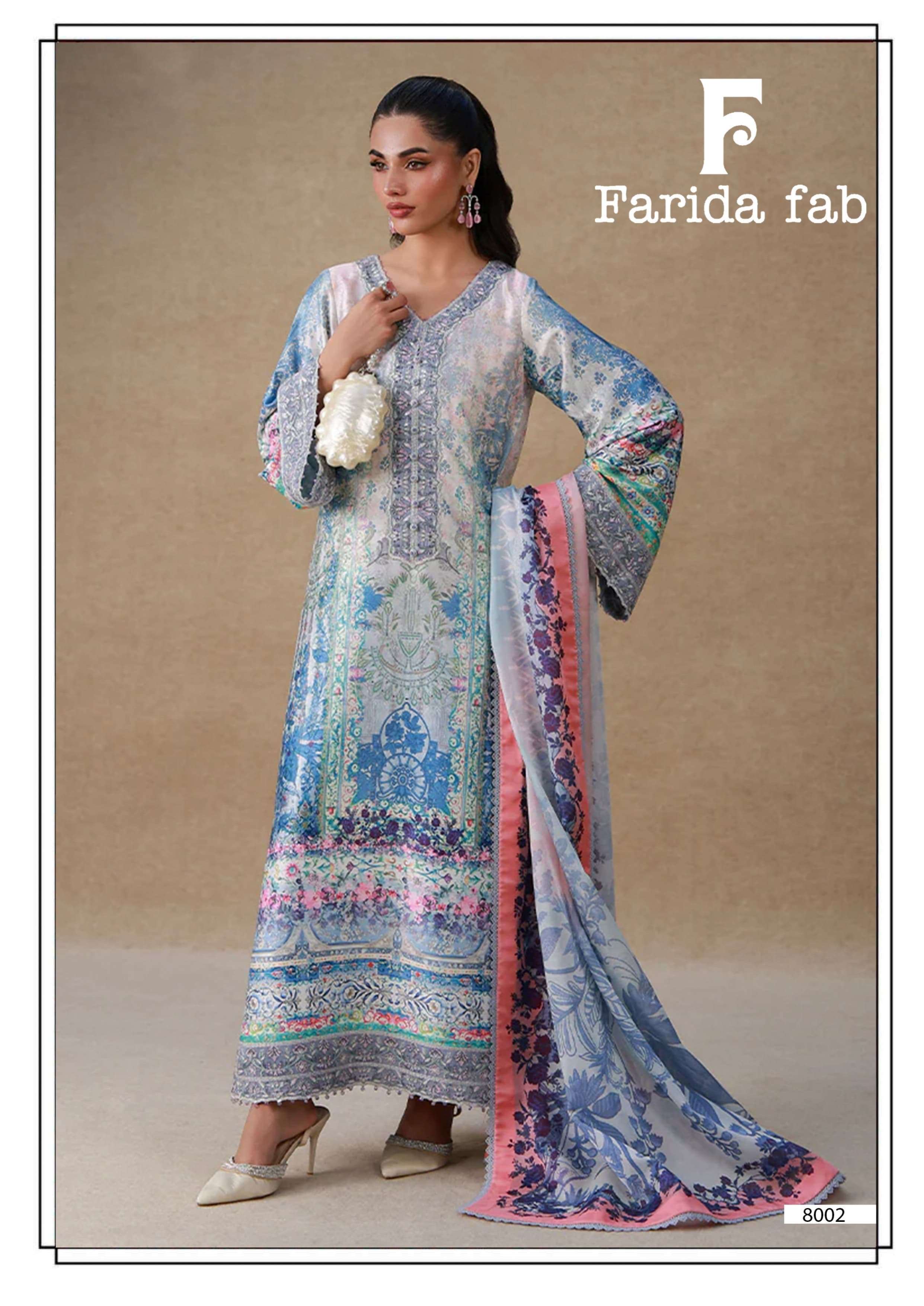 FARIDA FAB RAMSHA VOL 8 COTTON DIGITAL PRINTS SALWAR SUIT