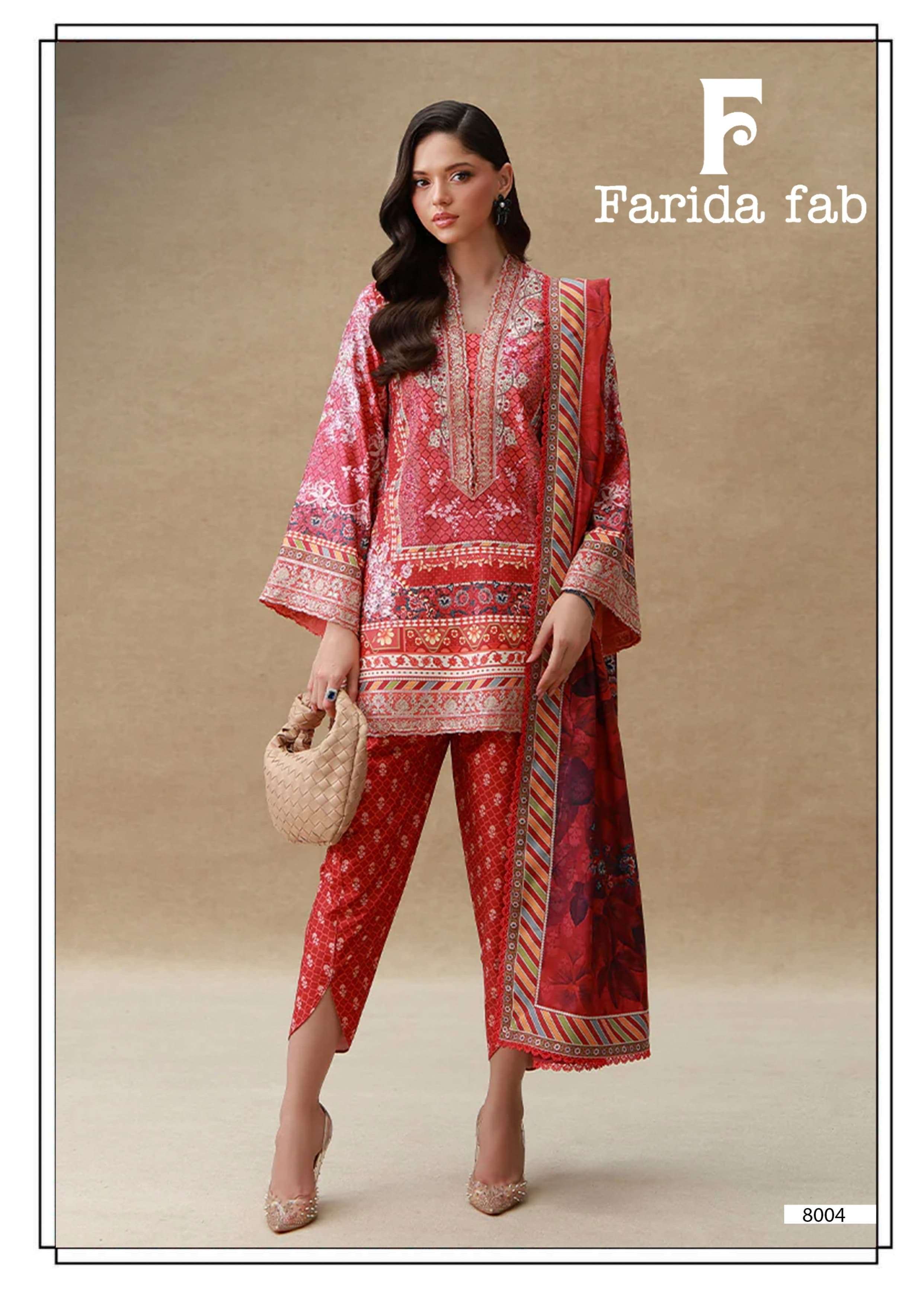 FARIDA FAB RAMSHA VOL 8 COTTON DIGITAL PRINTS SALWAR SUIT