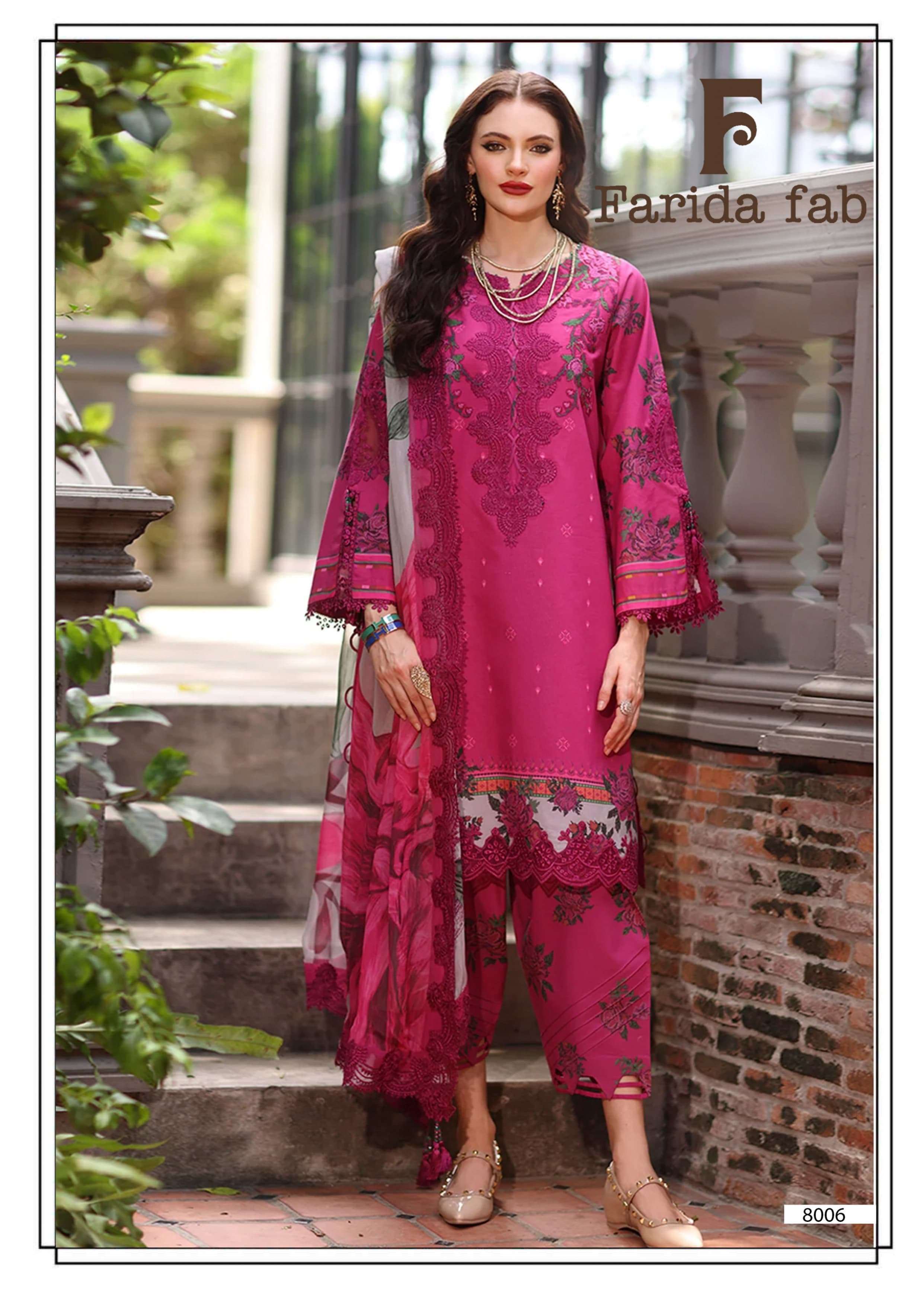 FARIDA FAB RAMSHA VOL 8 COTTON DIGITAL PRINTS SALWAR SUIT