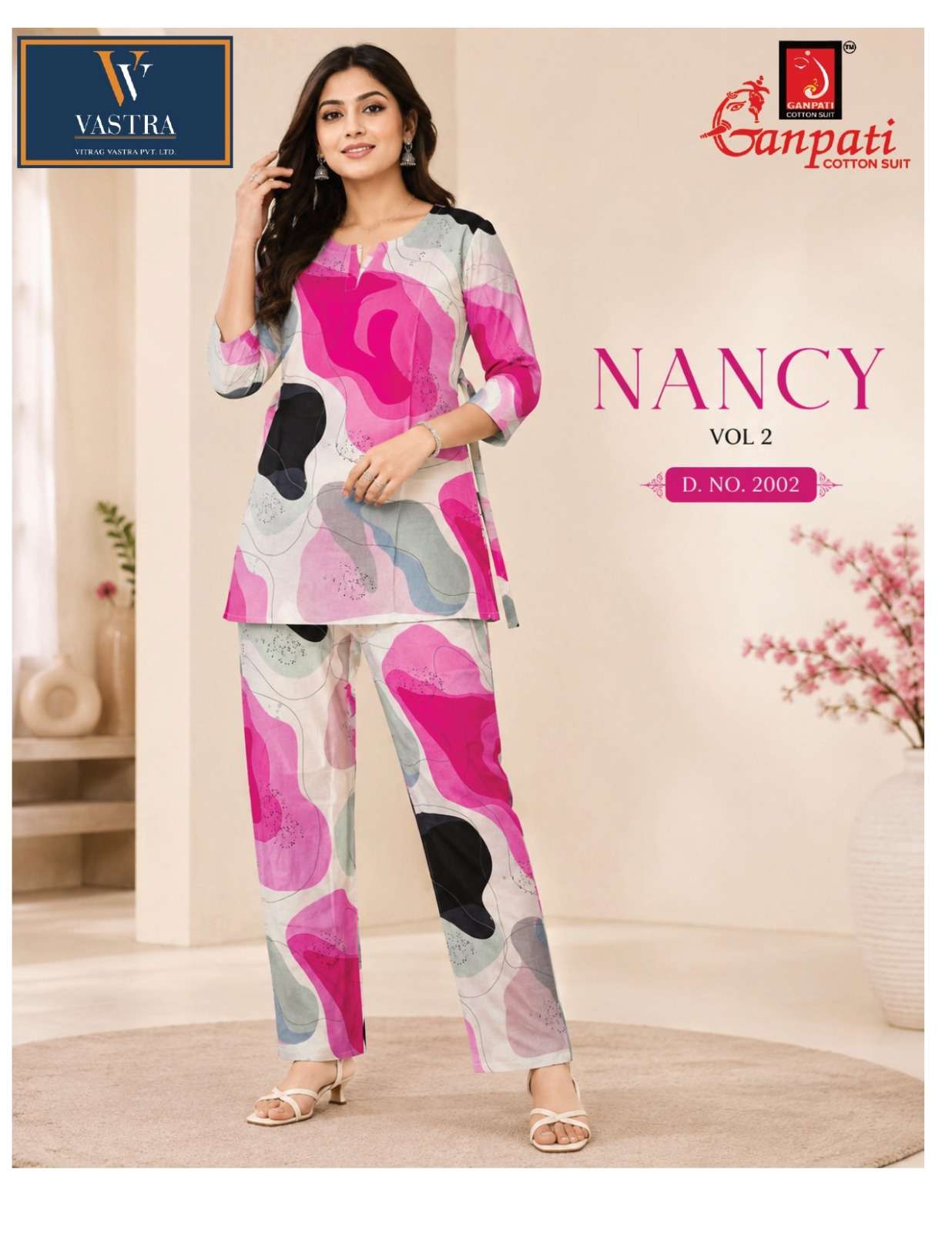 GANPATI NANCY VOL 2 RAYON DIGITAL PRINTED CO-ORD SET