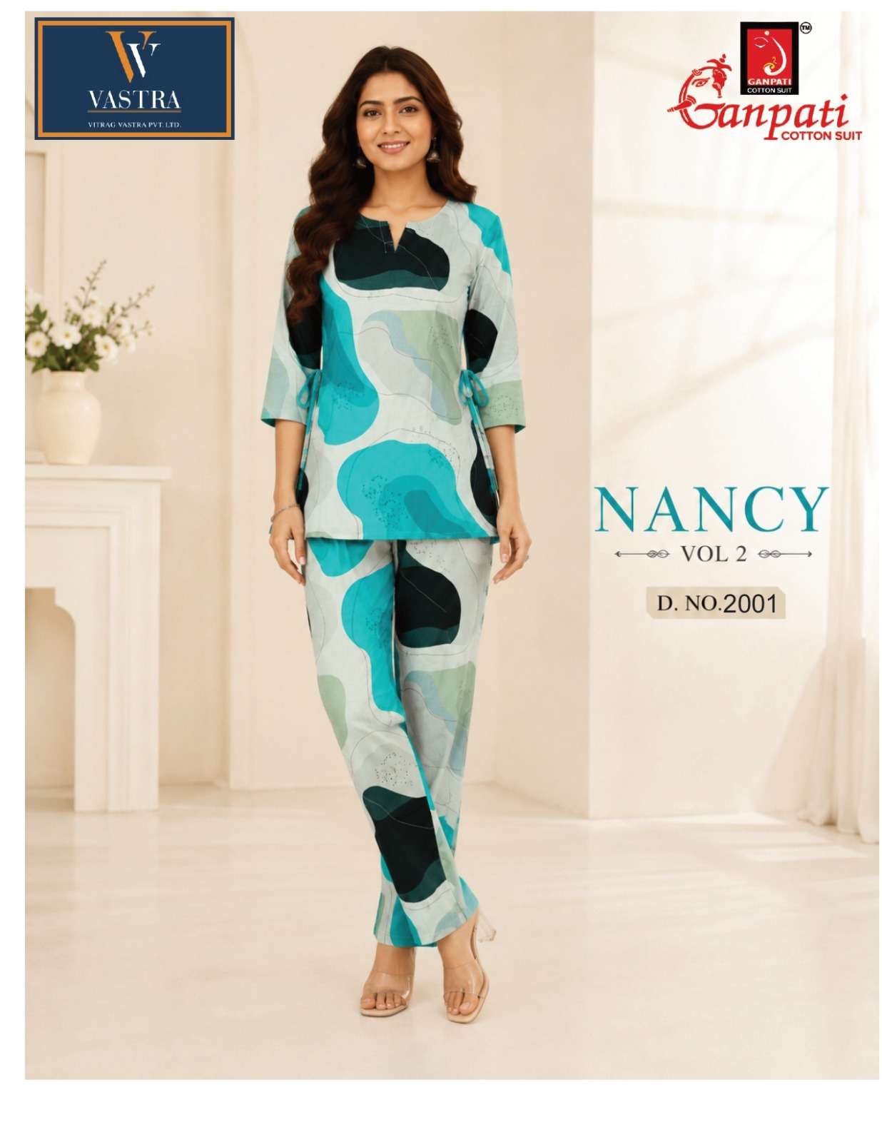 GANPATI NANCY VOL 2 RAYON DIGITAL PRINTED CO-ORD SET
