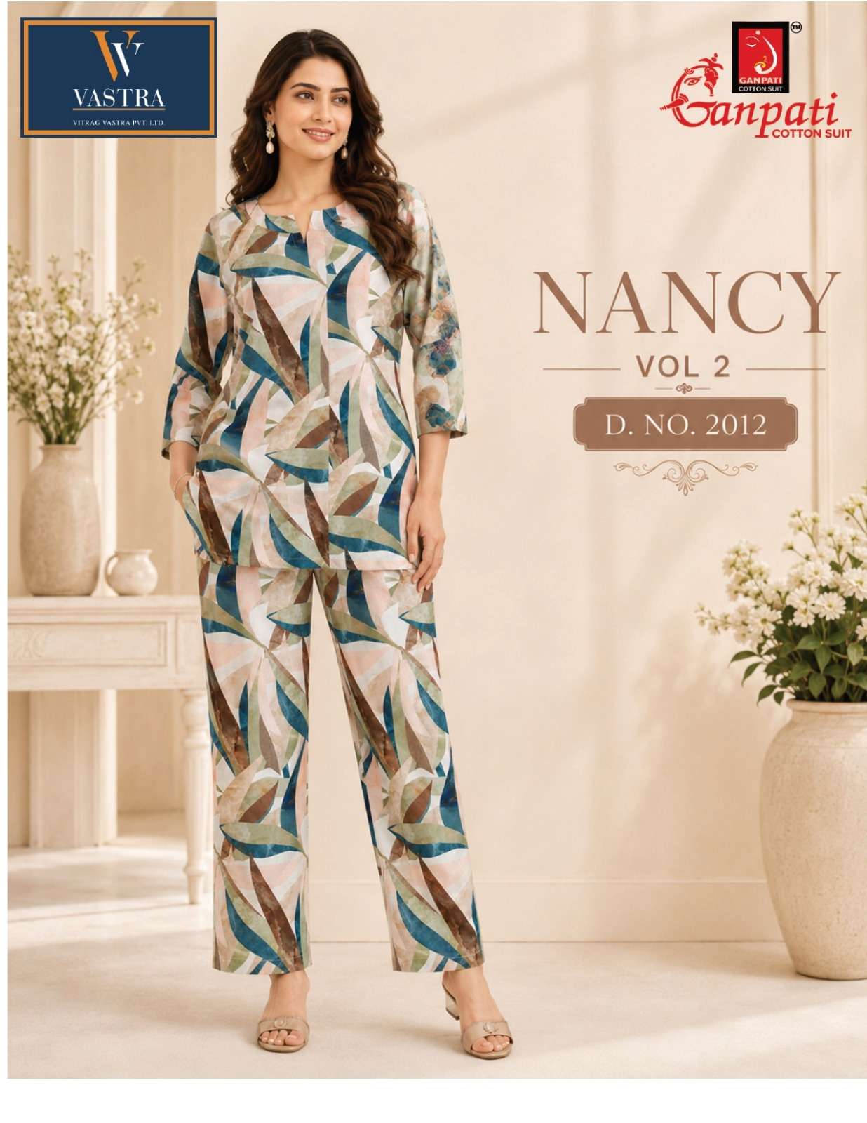 GANPATI NANCY VOL 2 RAYON DIGITAL PRINTED CO-ORD SET