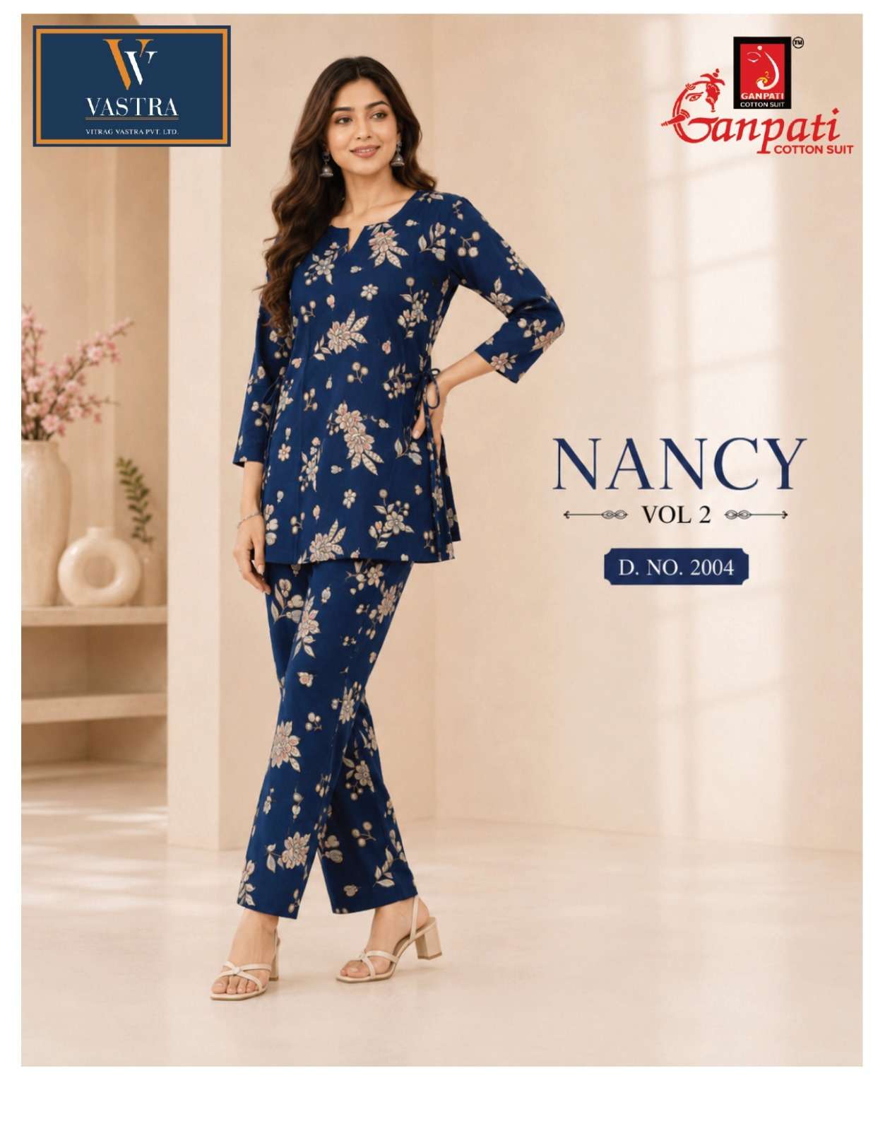 GANPATI NANCY VOL 2 RAYON DIGITAL PRINTED CO-ORD SET