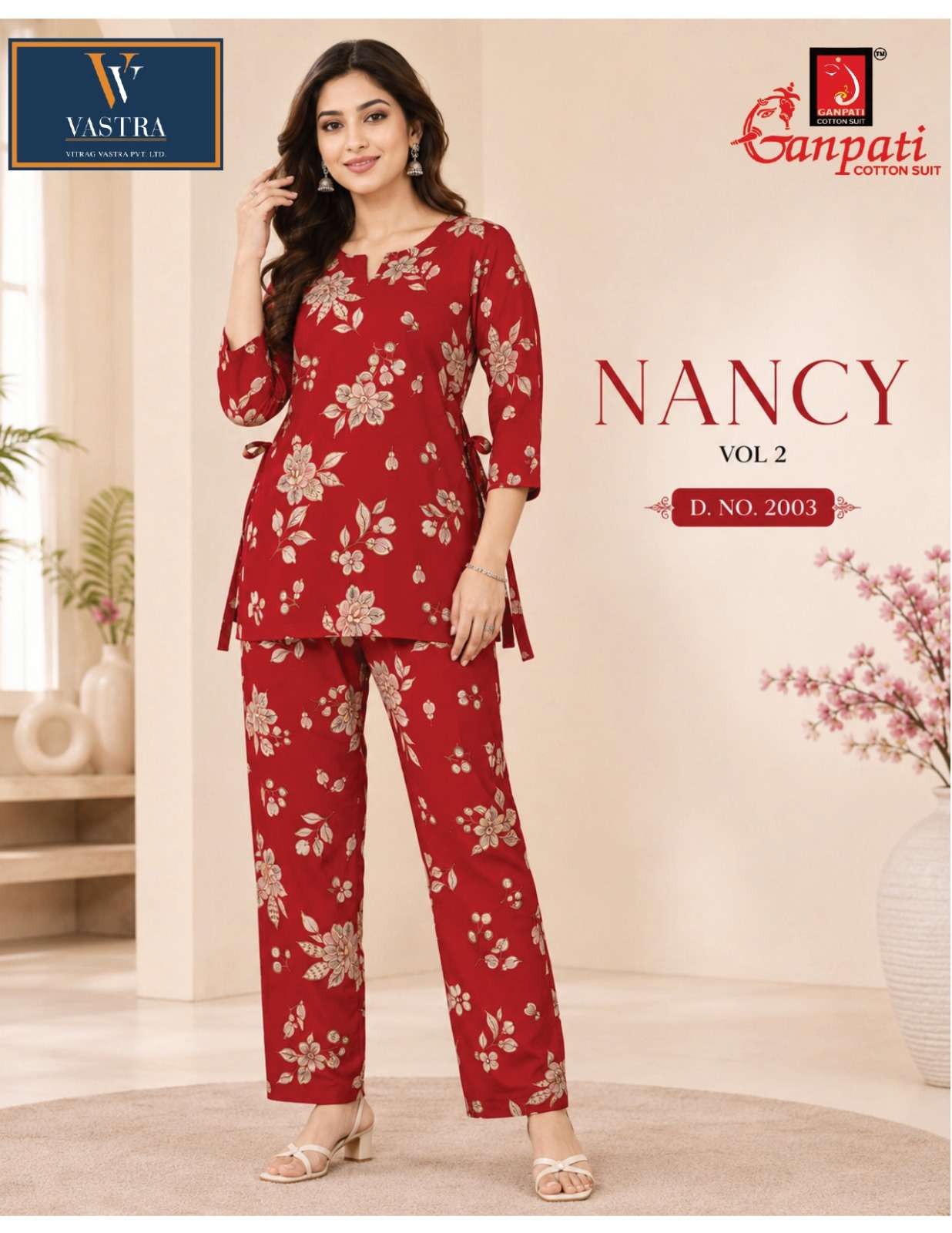 GANPATI NANCY VOL 2 RAYON DIGITAL PRINTED CO-ORD SET