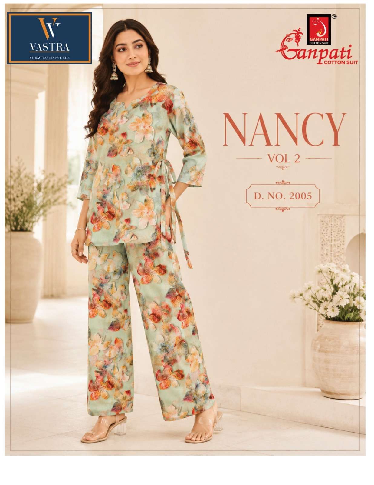 GANPATI NANCY VOL 2 RAYON DIGITAL PRINTED CO-ORD SET