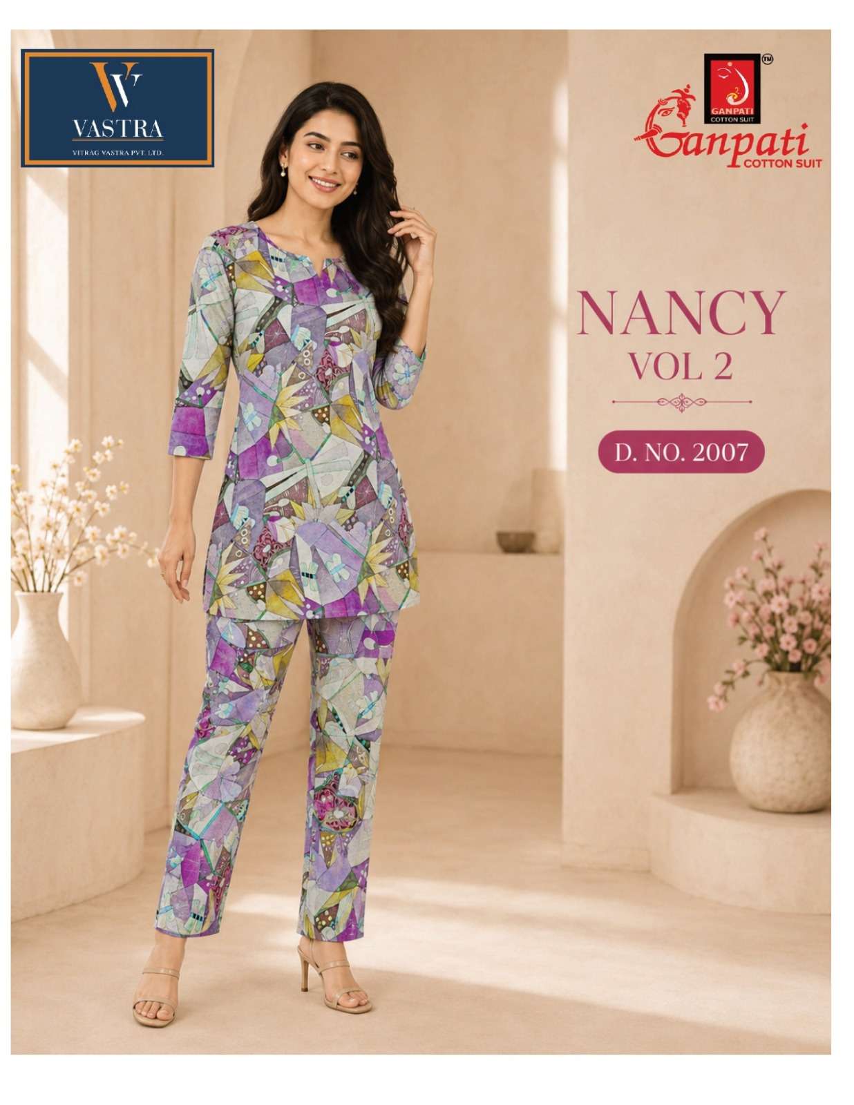 GANPATI NANCY VOL 2 RAYON DIGITAL PRINTED CO-ORD SET