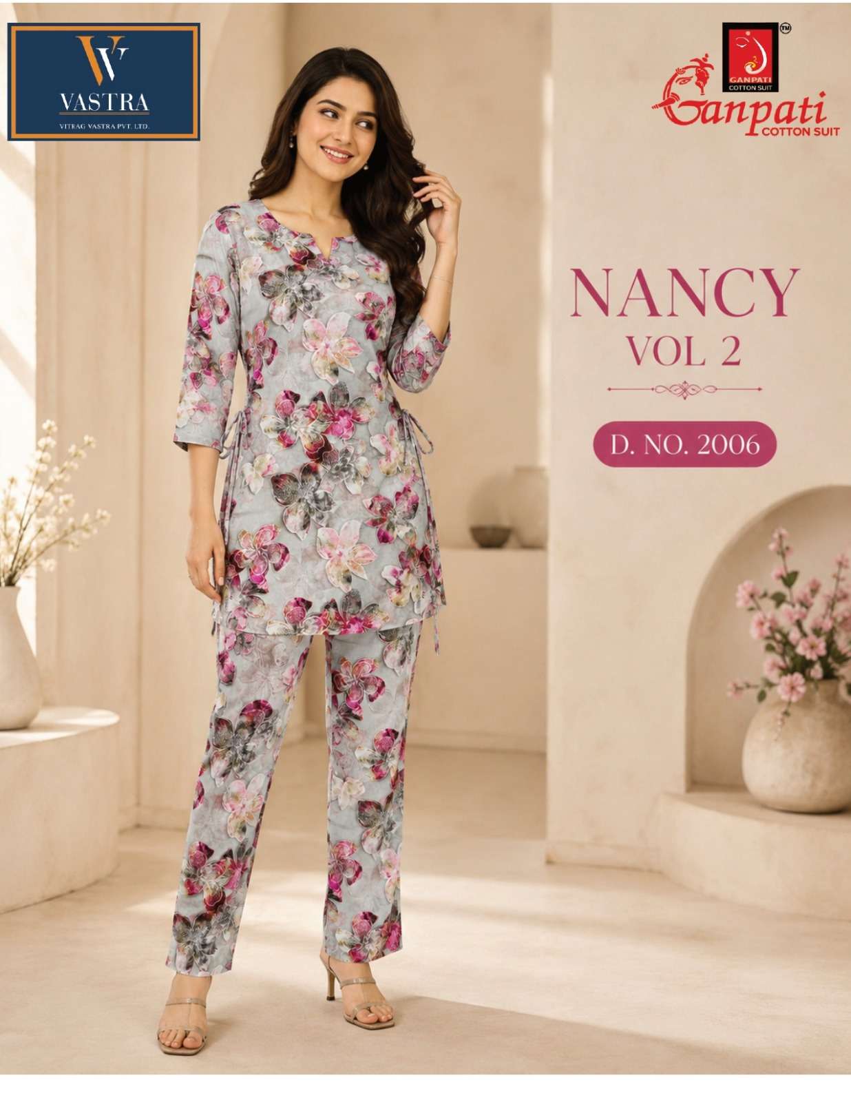 GANPATI NANCY VOL 2 RAYON DIGITAL PRINTED CO-ORD SET