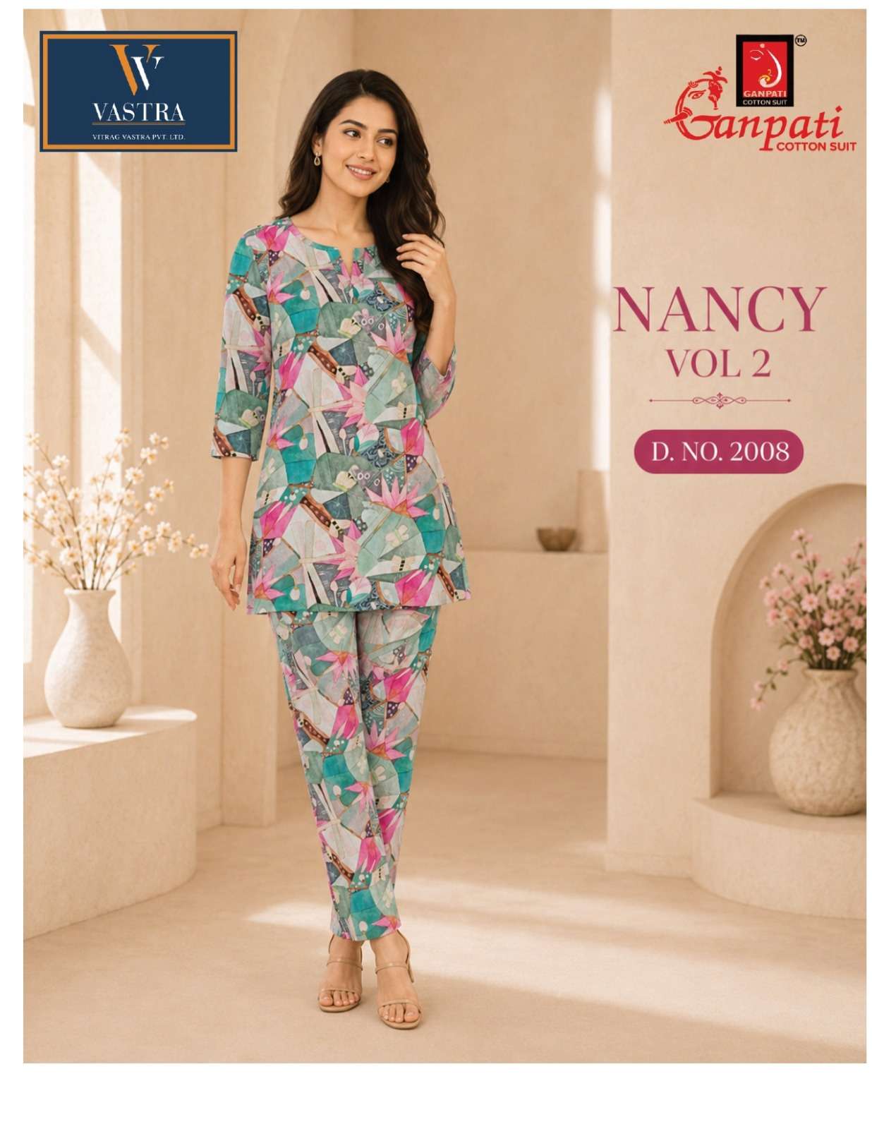 GANPATI NANCY VOL 2 RAYON DIGITAL PRINTED CO-ORD SET