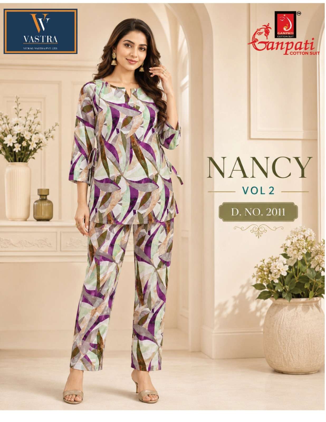 GANPATI NANCY VOL 2 RAYON DIGITAL PRINTED CO-ORD SET