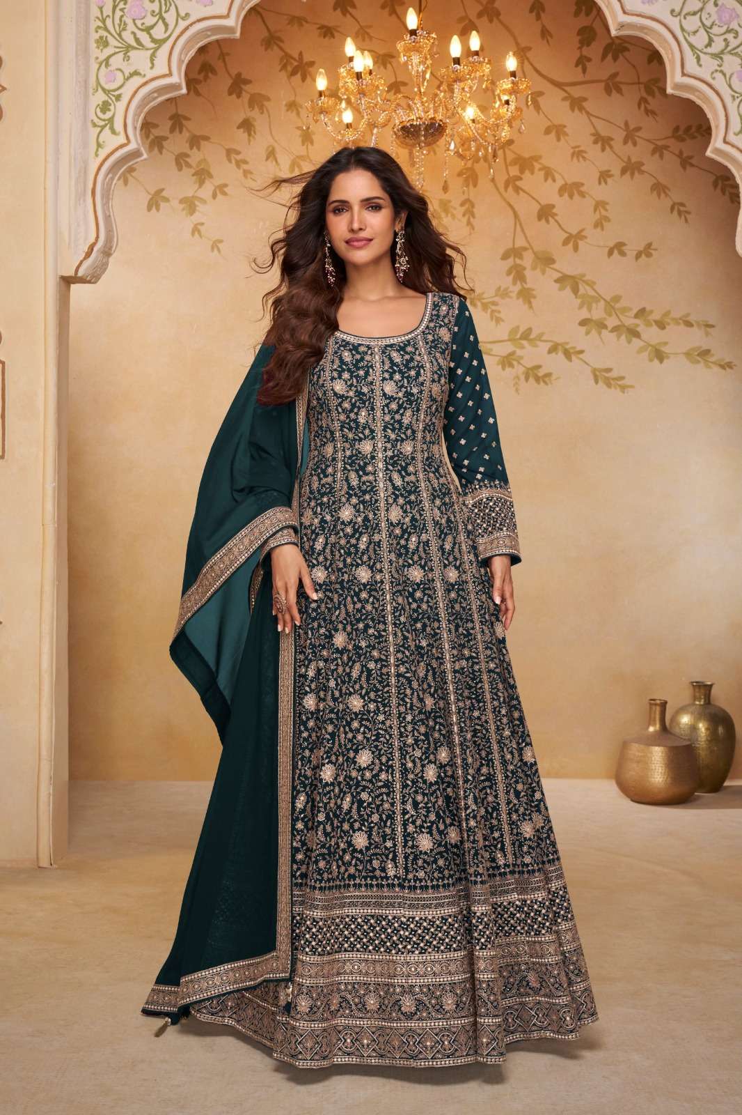 GULKAYRA DESIGNER LIBAAS GEORGETTE HEAVY EMBROIDERED DESIGNER FESTIVE WEAR ANARKALI GOWN STYLE SUIT