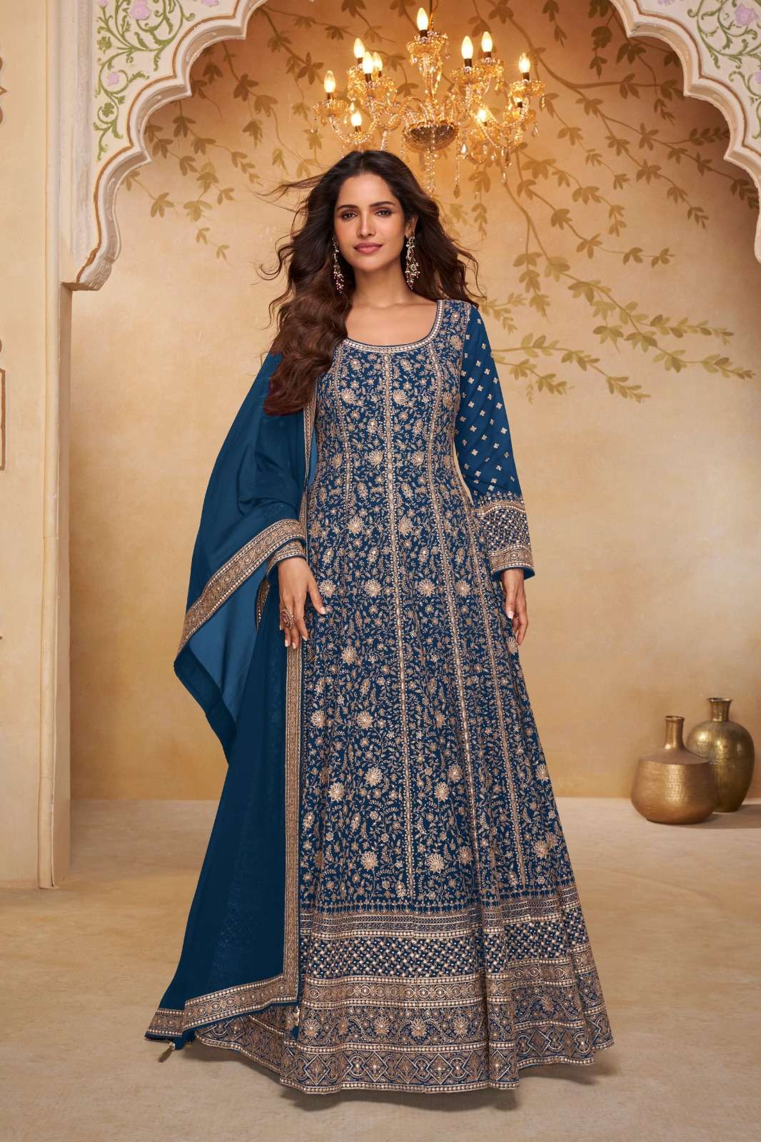 GULKAYRA DESIGNER LIBAAS GEORGETTE HEAVY EMBROIDERED DESIGNER FESTIVE WEAR ANARKALI GOWN STYLE SUIT