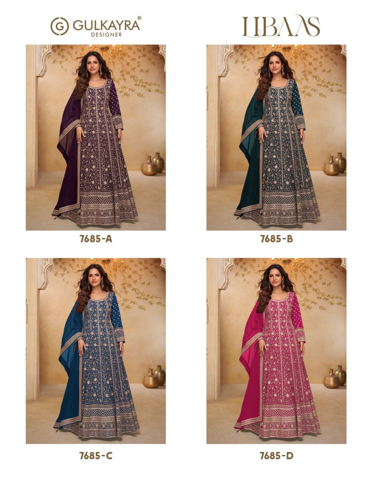 GULKAYRA DESIGNER LIBAAS GEORGETTE HEAVY EMBROIDERED DESIGNER FESTIVE WEAR ANARKALI GOWN STYLE SUIT