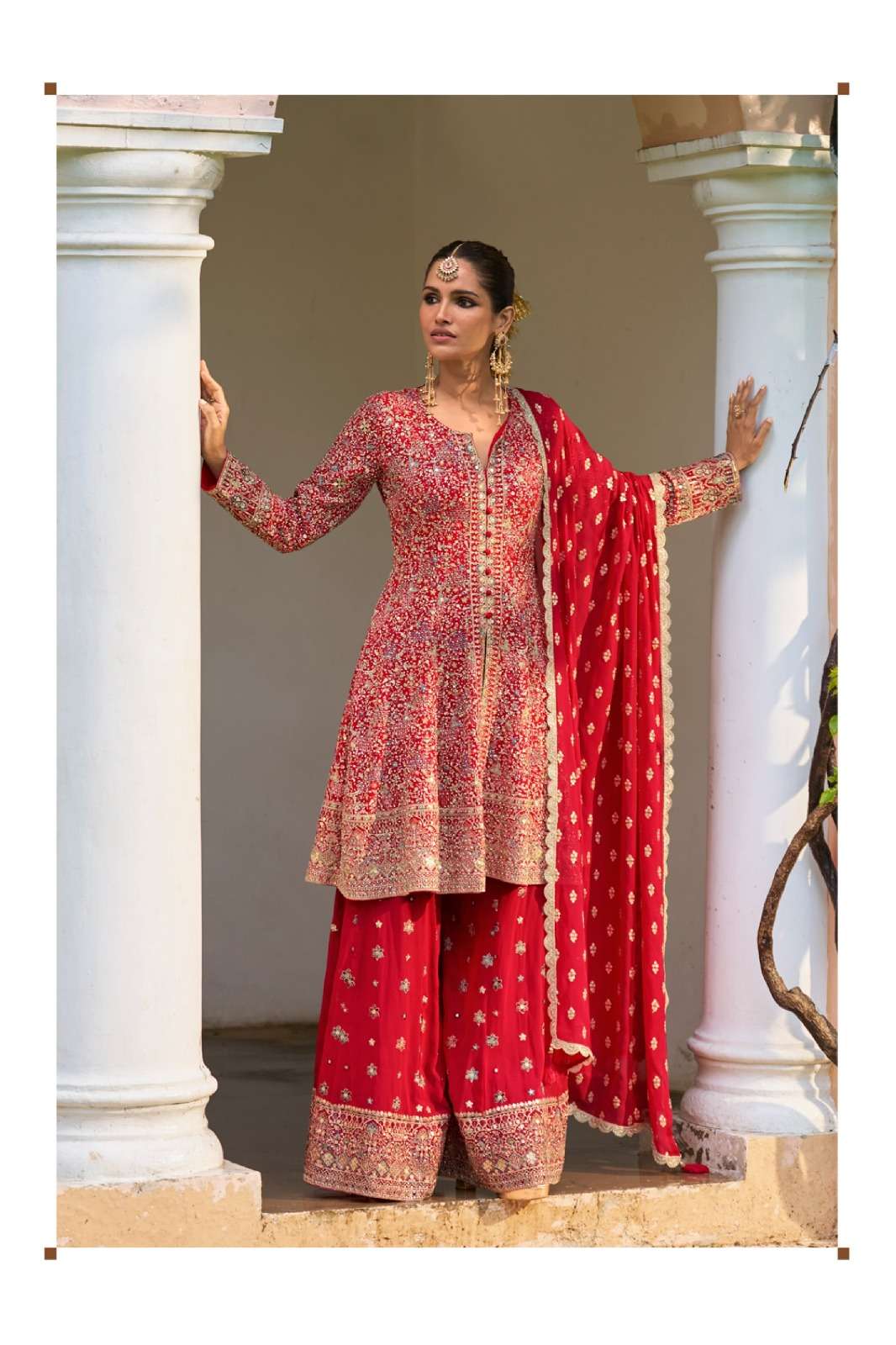 GULKAYRA DESIGNER RAKUL GEORGETTE HEAVY EMBROIDERED DESIGNER WEDDING WEAR LADIES SUIT