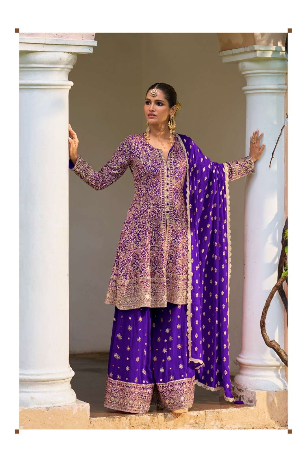 GULKAYRA DESIGNER RAKUL GEORGETTE HEAVY EMBROIDERED DESIGNER WEDDING WEAR LADIES SUIT
